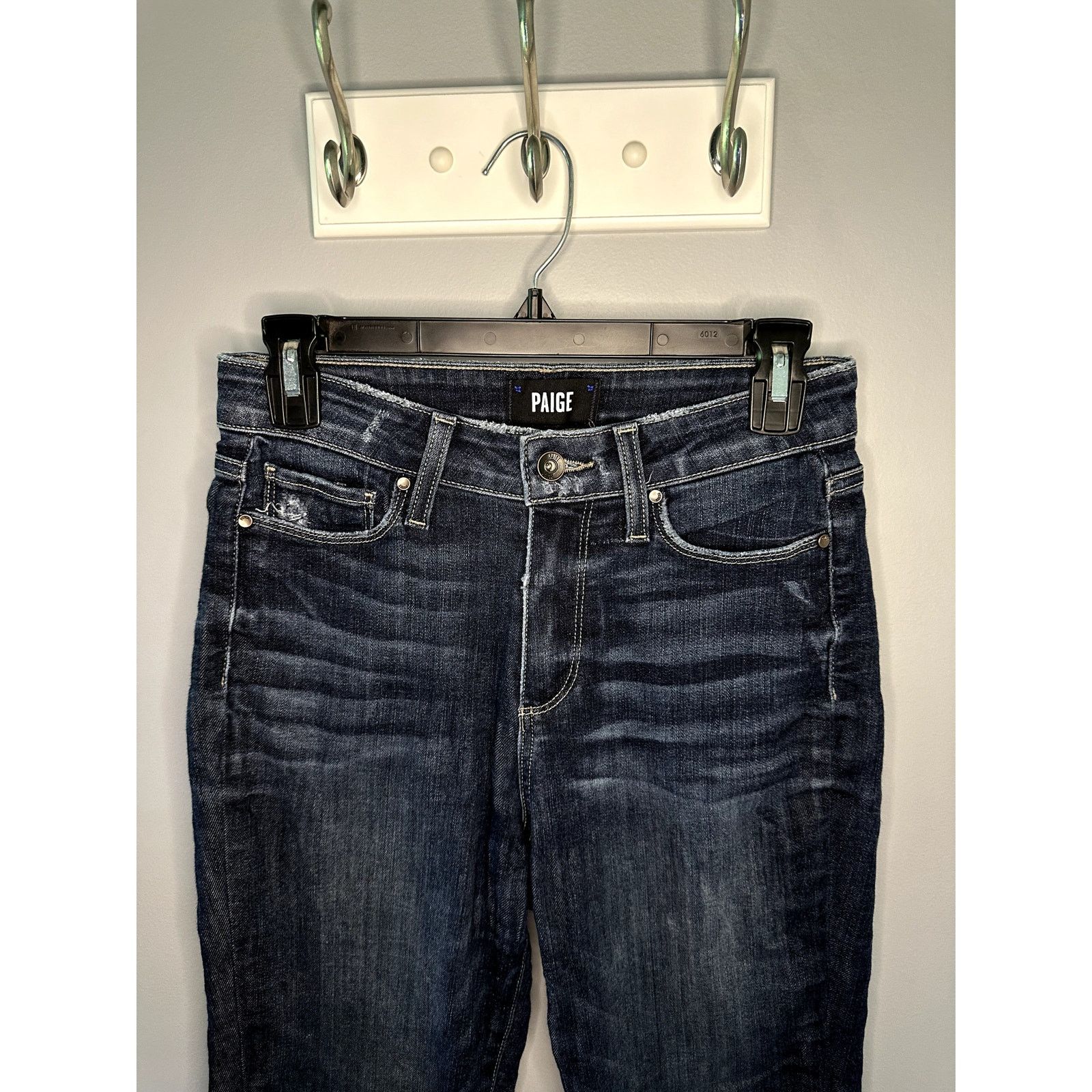 Paige Paige Hoxton Frayed Hem Denim Ankle Peg Jeans Blue 28 Size 28" / US 6 / IT 42 - 4 Thumbnail