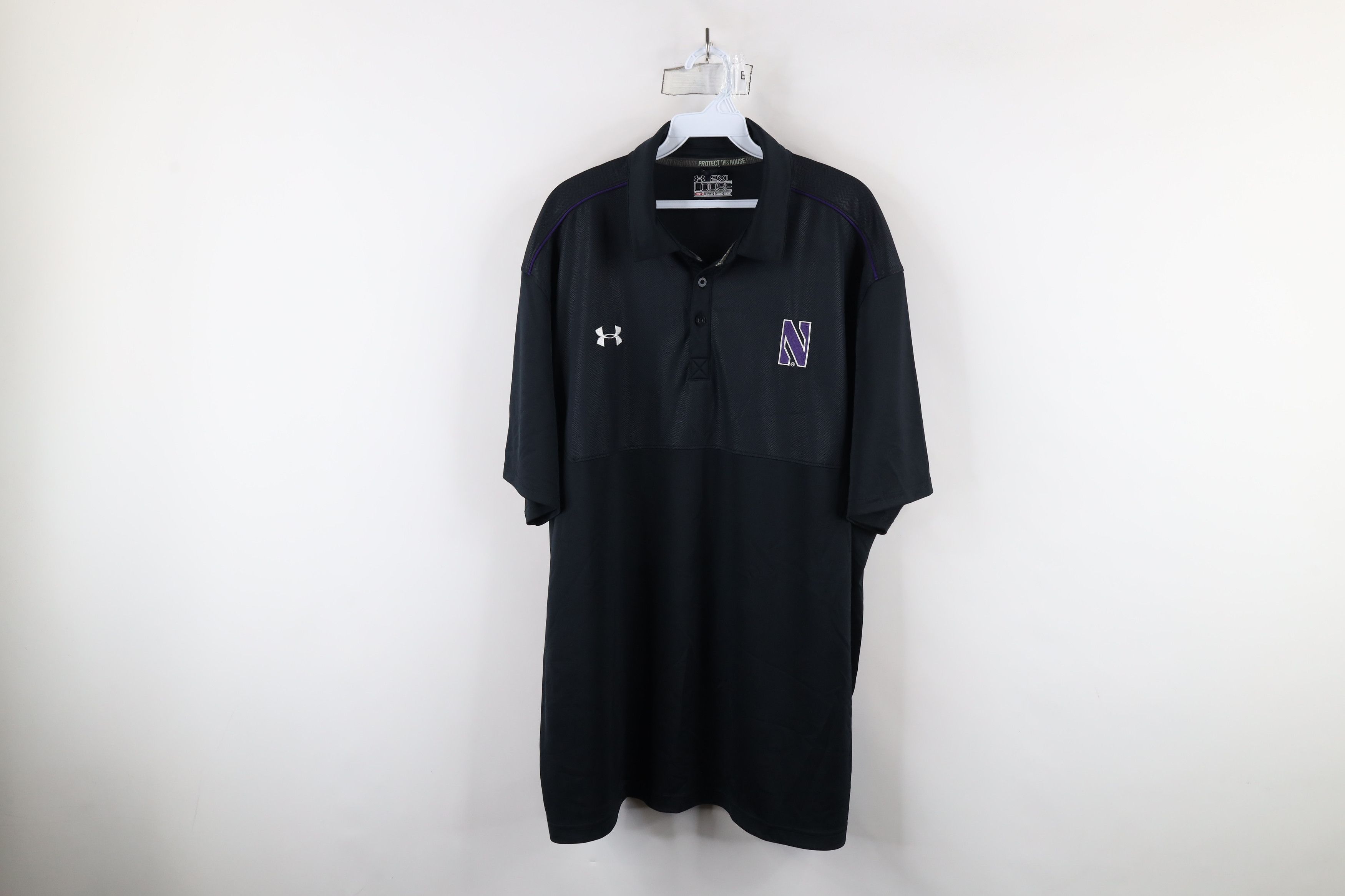 Under Armour × Vintage Under Armour University Collared Golf Polo Shirt Black Size US XXL / EU 58 / 5 - 1 Thumbnail