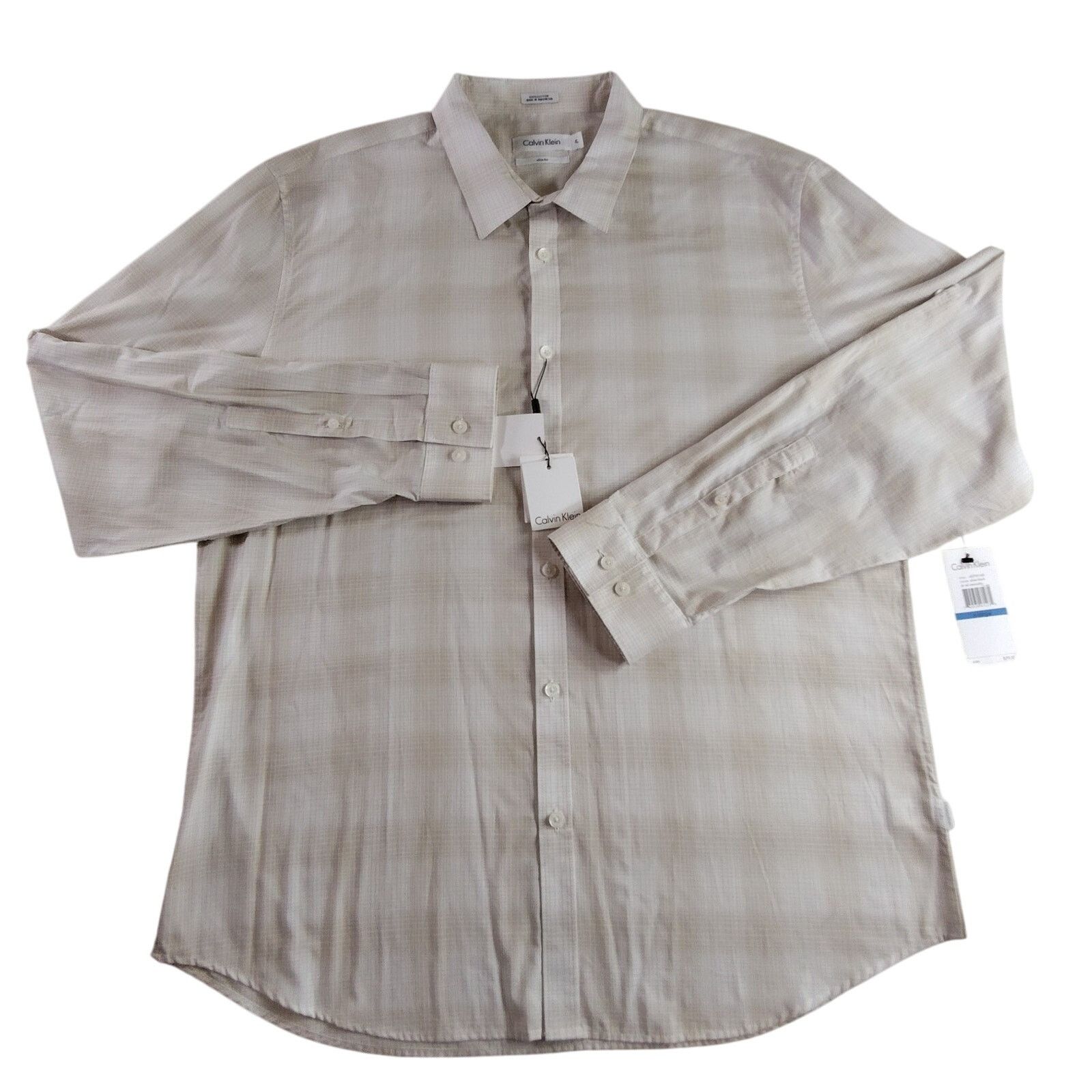 Calvin Klein Calvin Klein Slim Fit Button Up Shirt NWT Silver Birch XL Size US XL / EU 56 / 4 - 1 Thumbnail