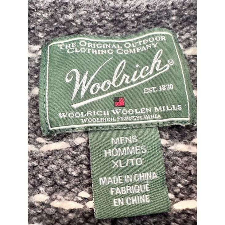 Woolrich Woolen Mills Woolrich Charcoal and Cream Fair Isle Crewneck Sweater Men’s Size US XL / EU 56 / 4 - 5 Thumbnail