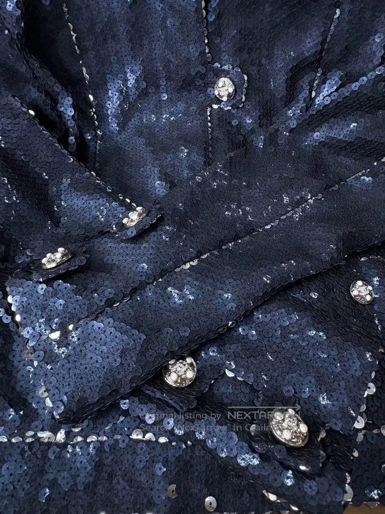 Chanel Chanel 23C catwalk style heavy industry blue sequin jacket Size XS / US 0-2 / IT 36-38 - 3 Thumbnail