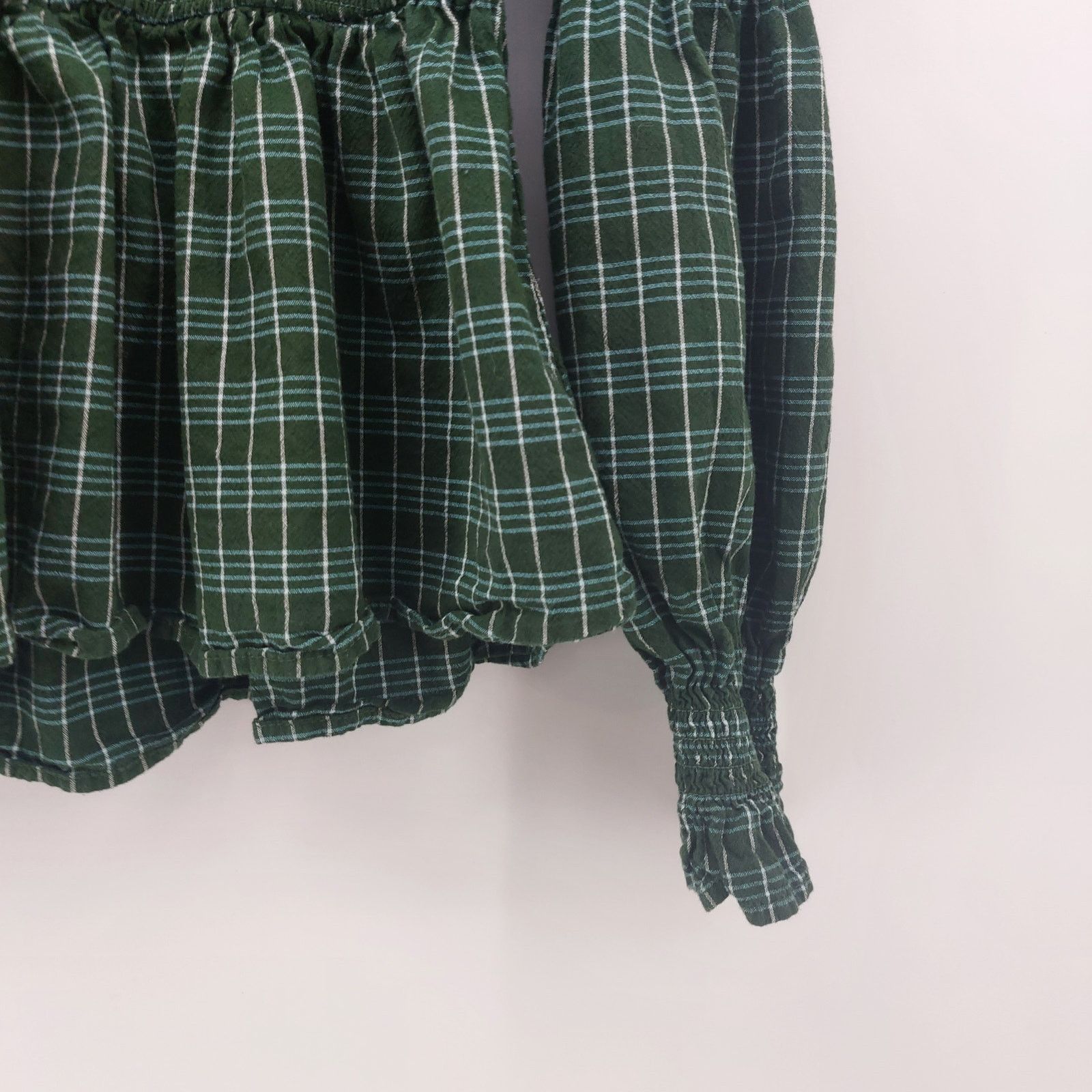 Other Universal Thread Green Plaid Women's Top Puffy Sleeves XS Size XS / US 0-2 / IT 36-38 - 6 Thumbnail