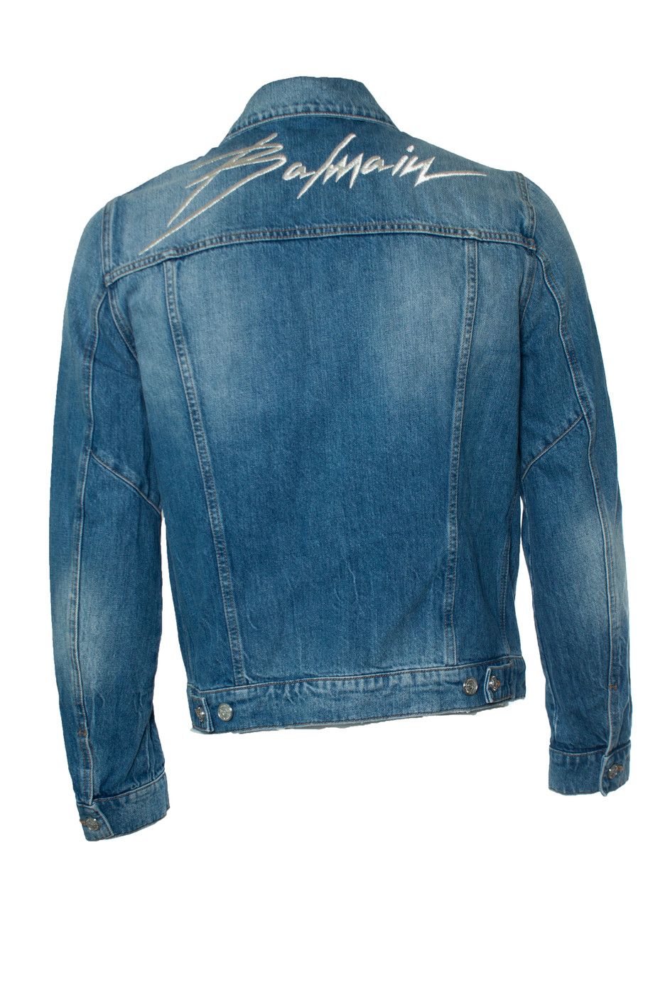 Balmain Balmain, Rockstar logo blue denim jacket Size US M / EU 48-50 / 2 - 2 Thumbnail