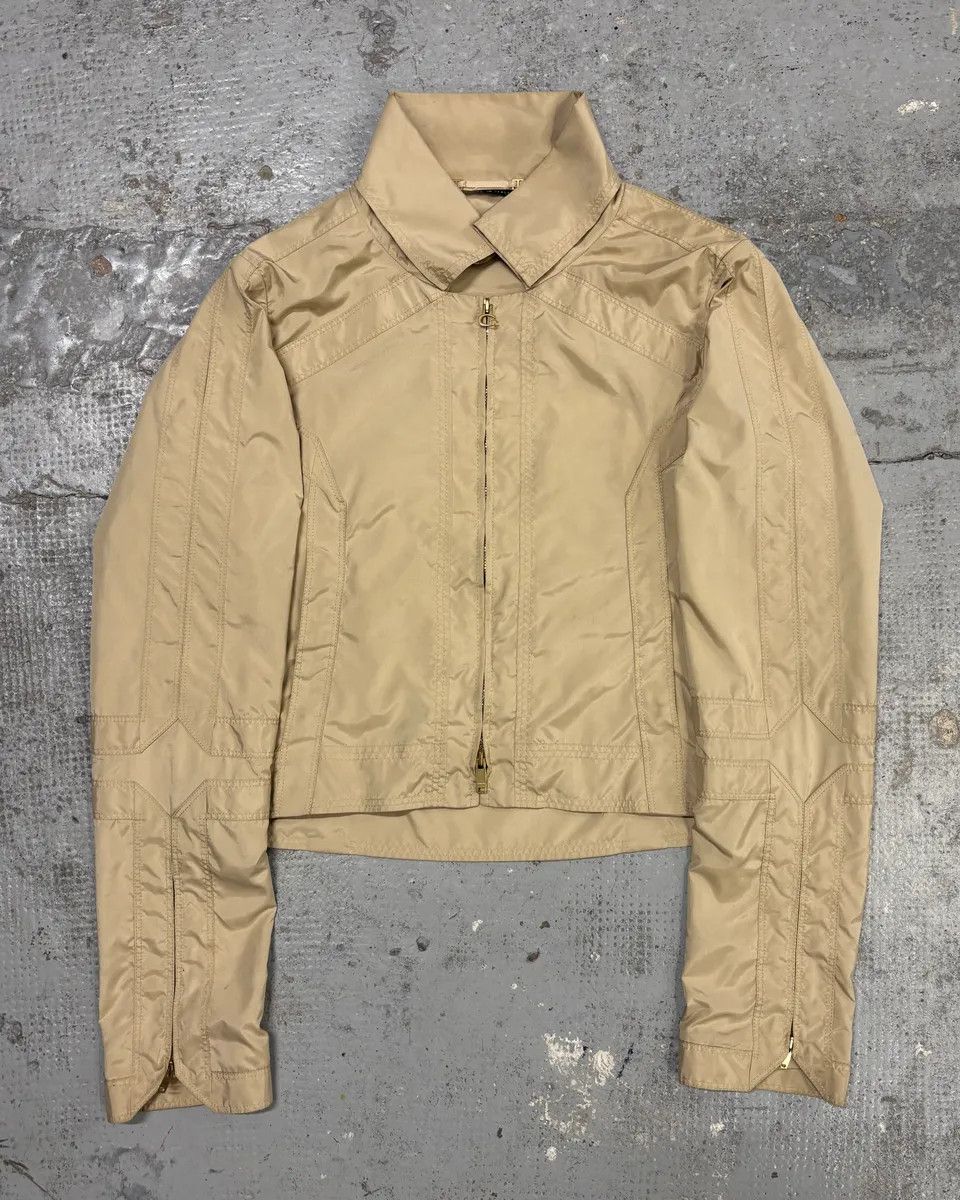 Gucci SS2004 Gucci Beige Cropped Nylon Jacket Size S / US 4 / IT 40 - 1 Thumbnail