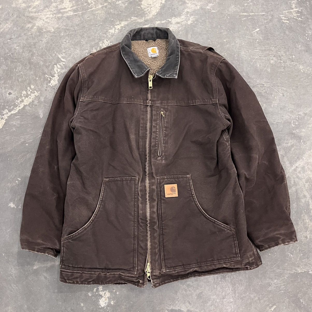 Carhartt × Vintage Vintage Carhartt Brown Detroit Jacket Zip Up Fleece Lined M Size US M / EU 48-50 / 2 - 8 Thumbnail