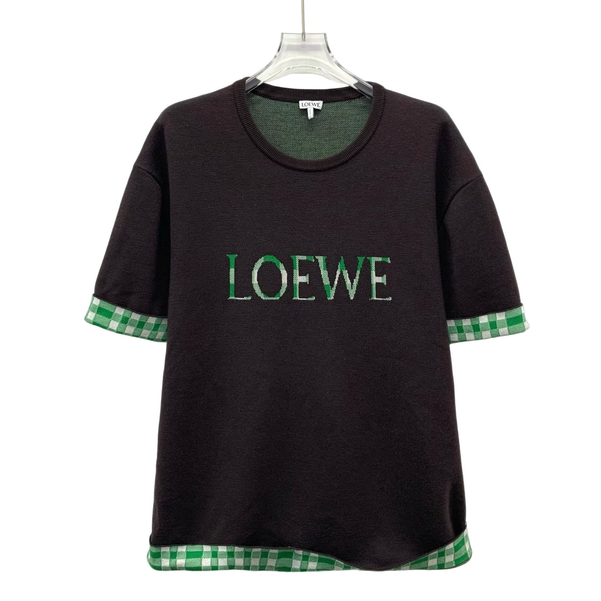 Loewe Loewe Gingham Trim Knit T-Shirt L Size US L / EU 52-54 / 3 - 1 Thumbnail