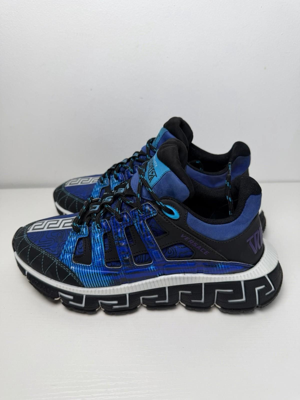 Versace Versace Trigreca Men’s Sneakers Blue/Black SZ 41.5 Size US 8.5 / EU 41-42 - 3 Thumbnail