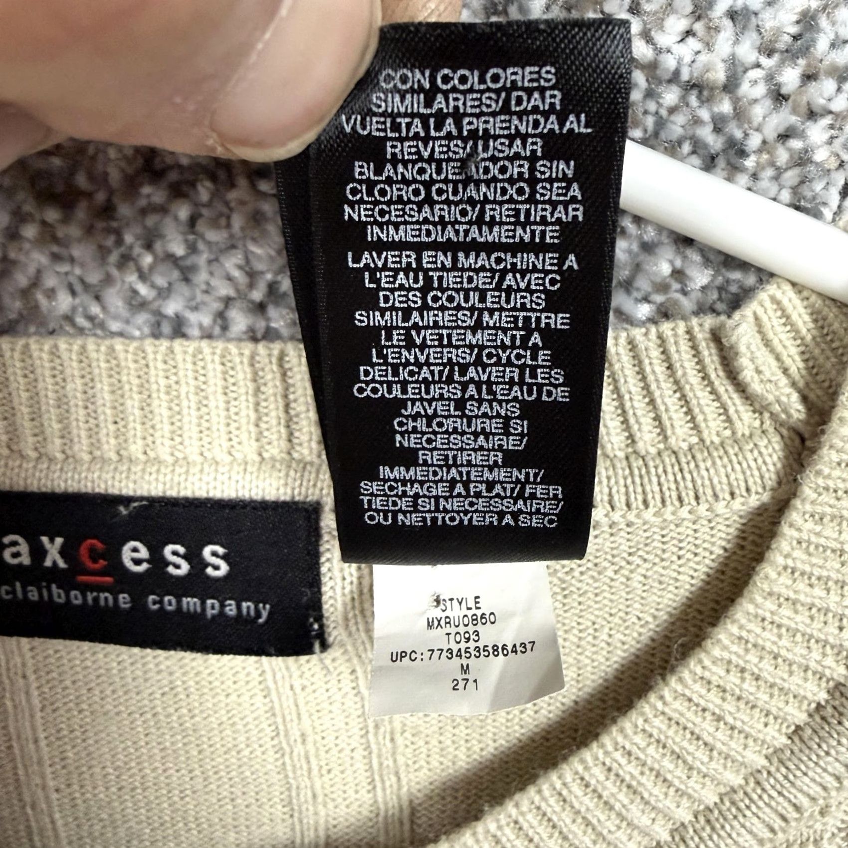 Vintage VINTAGE Axcess Sweater Men M Crew Neck Textured Knit Beige 90s Hip Hop Streetwear Biggie Casual Size US M / EU 48-50 / 2 - 7 Thumbnail