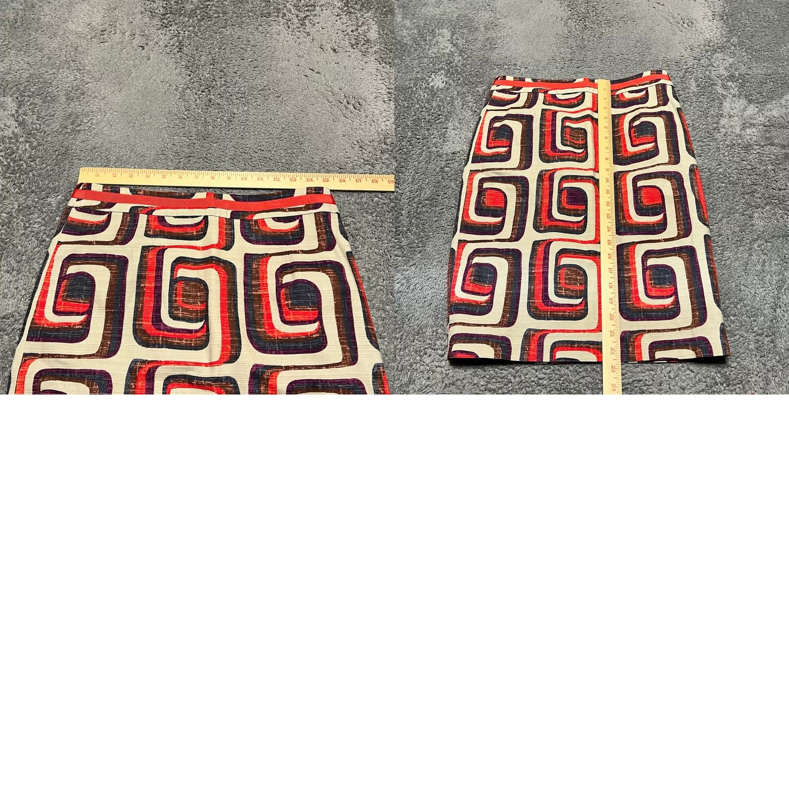 Boden Boden Skirt Womens 8 Print Modern Pencil Skirt Knit Length Cotton Blend Cream Knee Length Womens Size 30" / US 8 / IT 44 - 8 Thumbnail