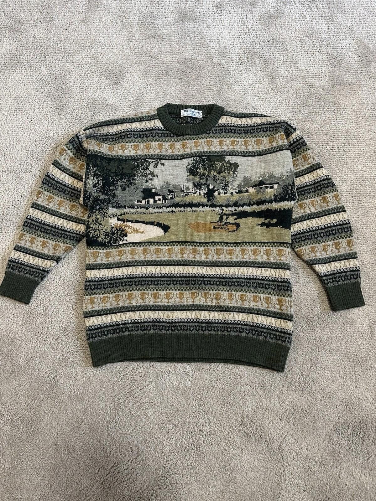 Burberry Burberrys Vintage Golf Logo Knit Sweater Sz M Size US M / EU 48-50 / 2 - 1 Thumbnail