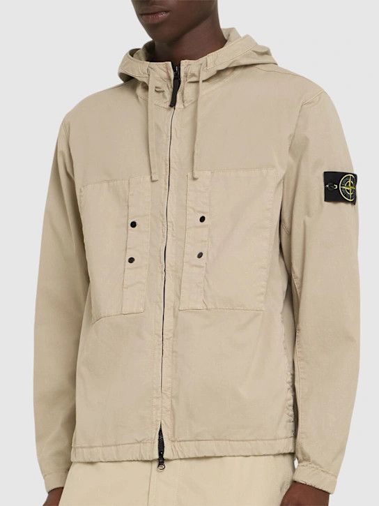 o1lsvrm0425 Short Stretch Cotton Parka in Desert