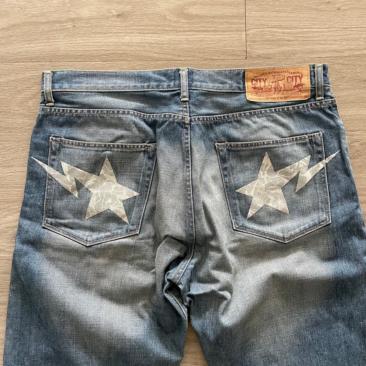 Pre-owned Bape Hidden Camo Jeans In Denim