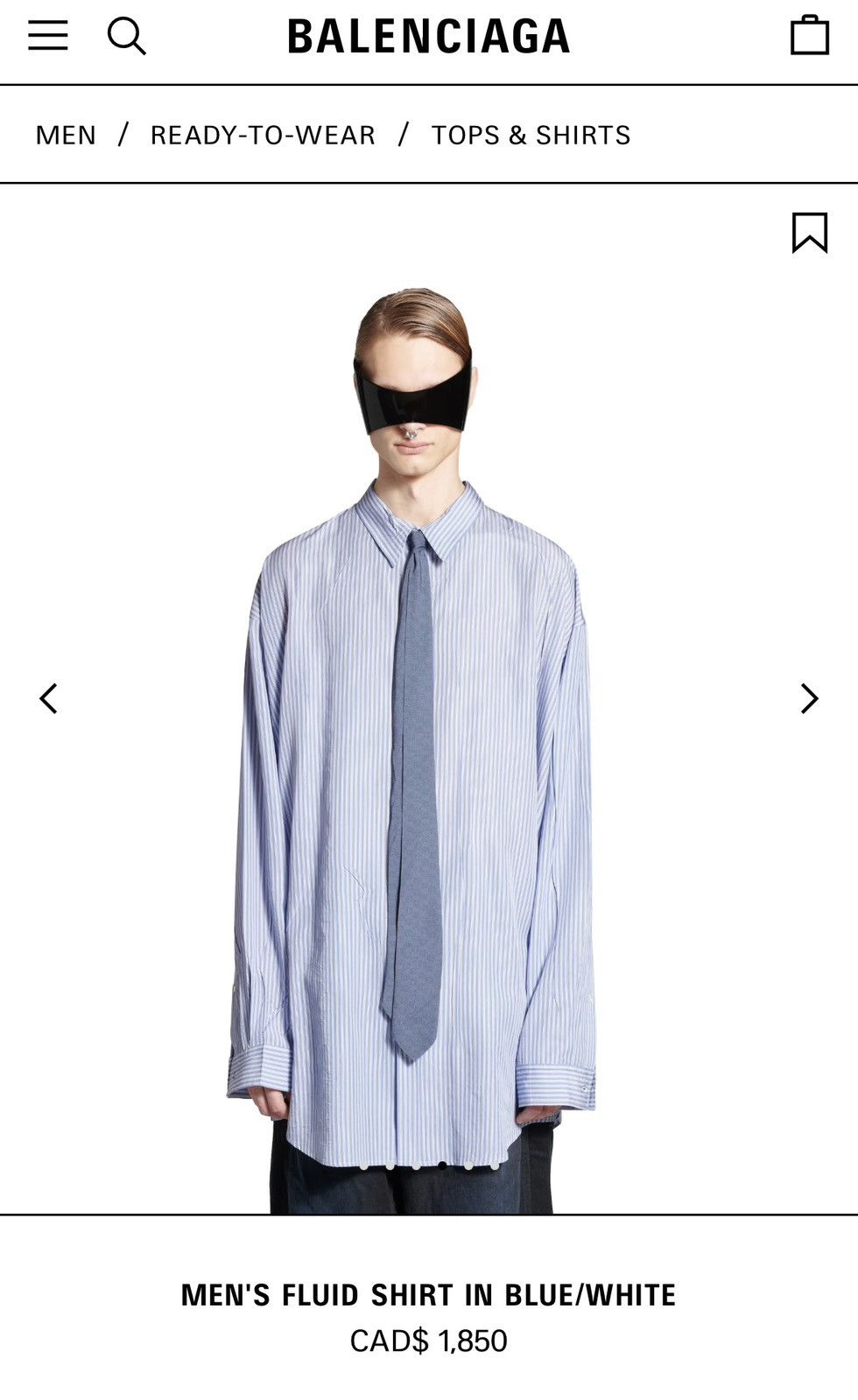 Balenciaga × Vintage Balenciaga Men’s Fluid Oversized shirt in Light Blue Size US L / EU 52-54 / 3 - 5 Thumbnail