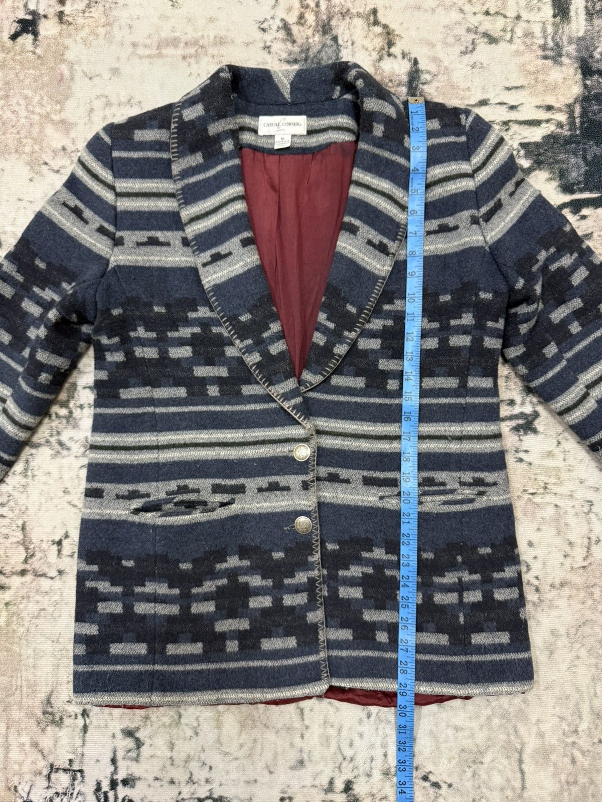 Native × Vintage Vintage 90s Casual Corner Southwestern wool blend lined coat Size US M / EU 48-50 / 2 - 14 Thumbnail