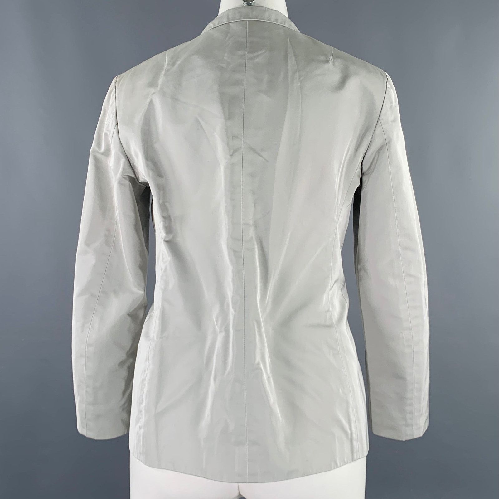 Jil Sander JIL SANDER Size 8 Grey Polyester Silk Single Button Jacket Size M / US 6-8 / IT 42-44 - 3 Thumbnail