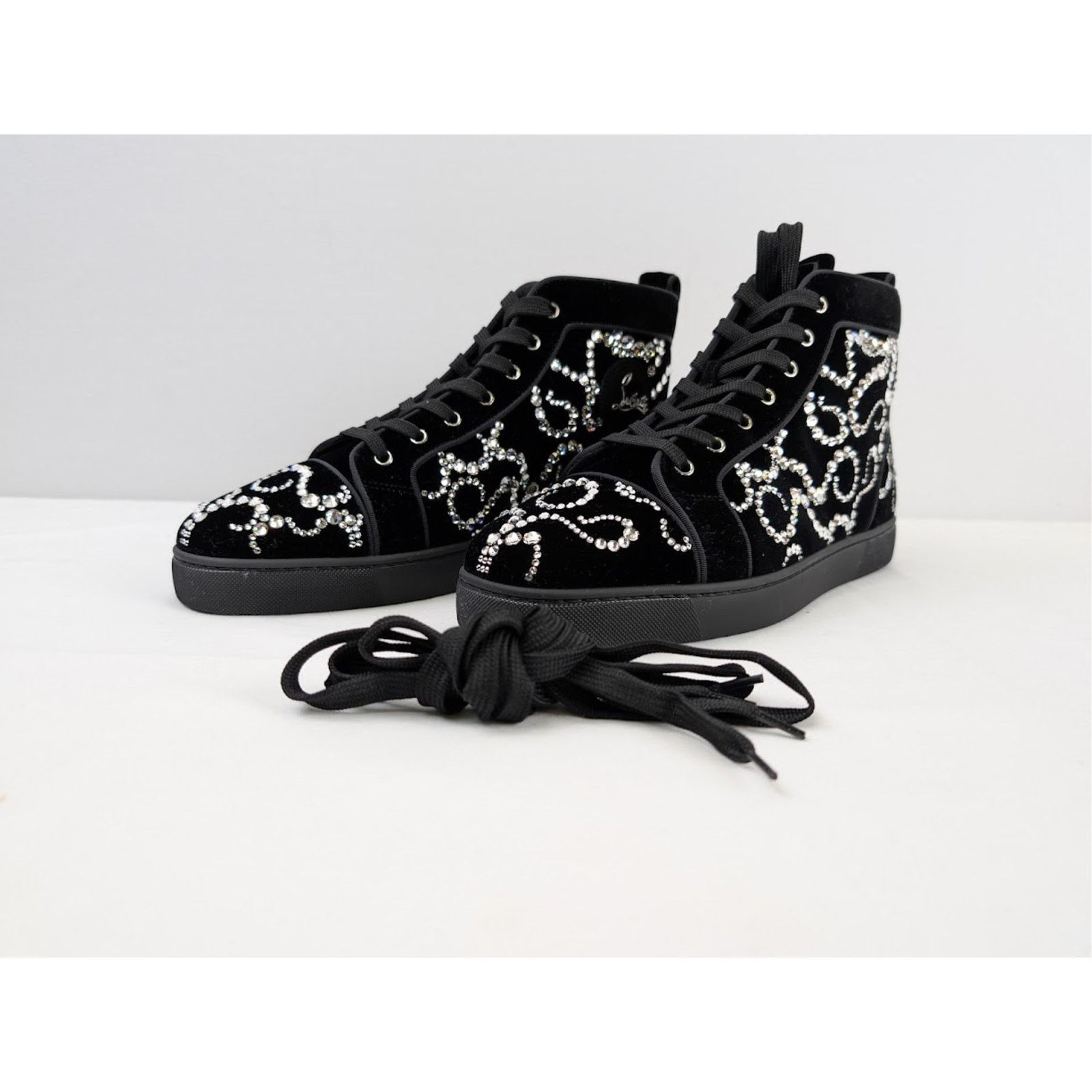 Christian Louboutin o1rshd1 Octolouis Strass Sneakers in Black/Crystal Size US 9 / EU 42 - 6 Thumbnail