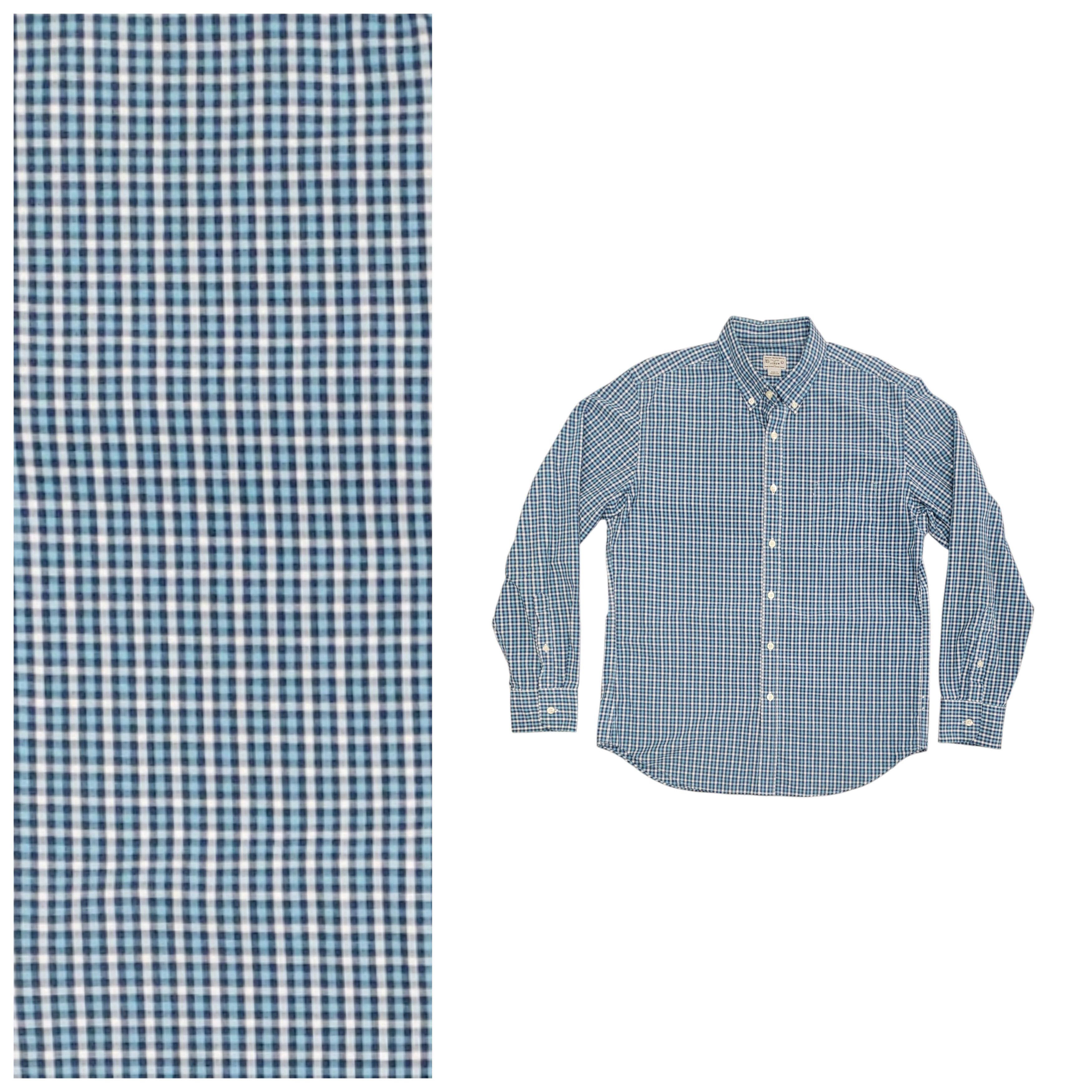 J.Crew Men's J.Crew Blue White Gingham Casual Button Down Shirt L Size US L / EU 52-54 / 3 - 1 Thumbnail