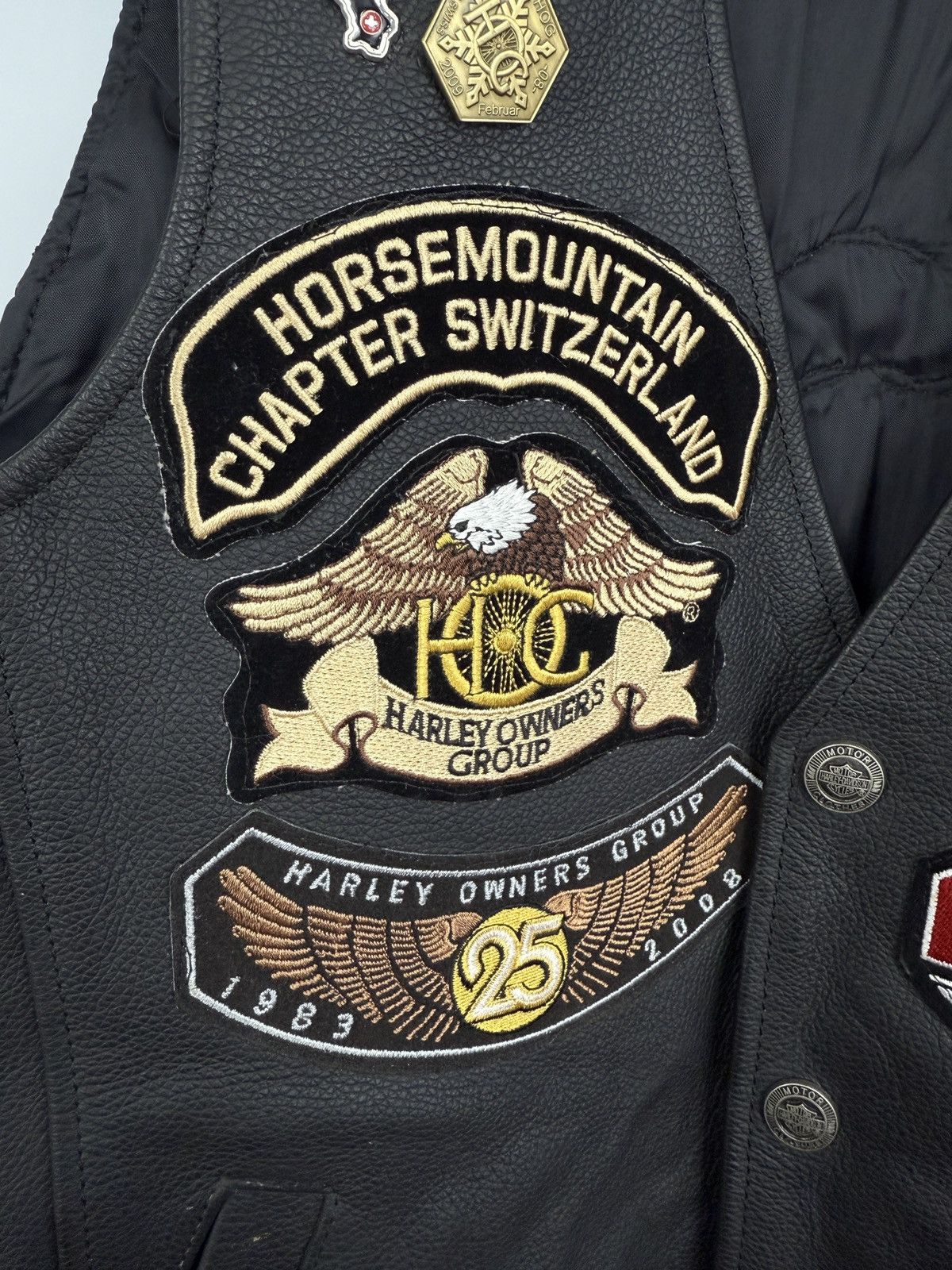 Harley Davidson 🇨🇭Vintage Harley Davidson Switzerland Leather Vest Choppers Size US L / EU 52-54 / 3 - 9 Thumbnail