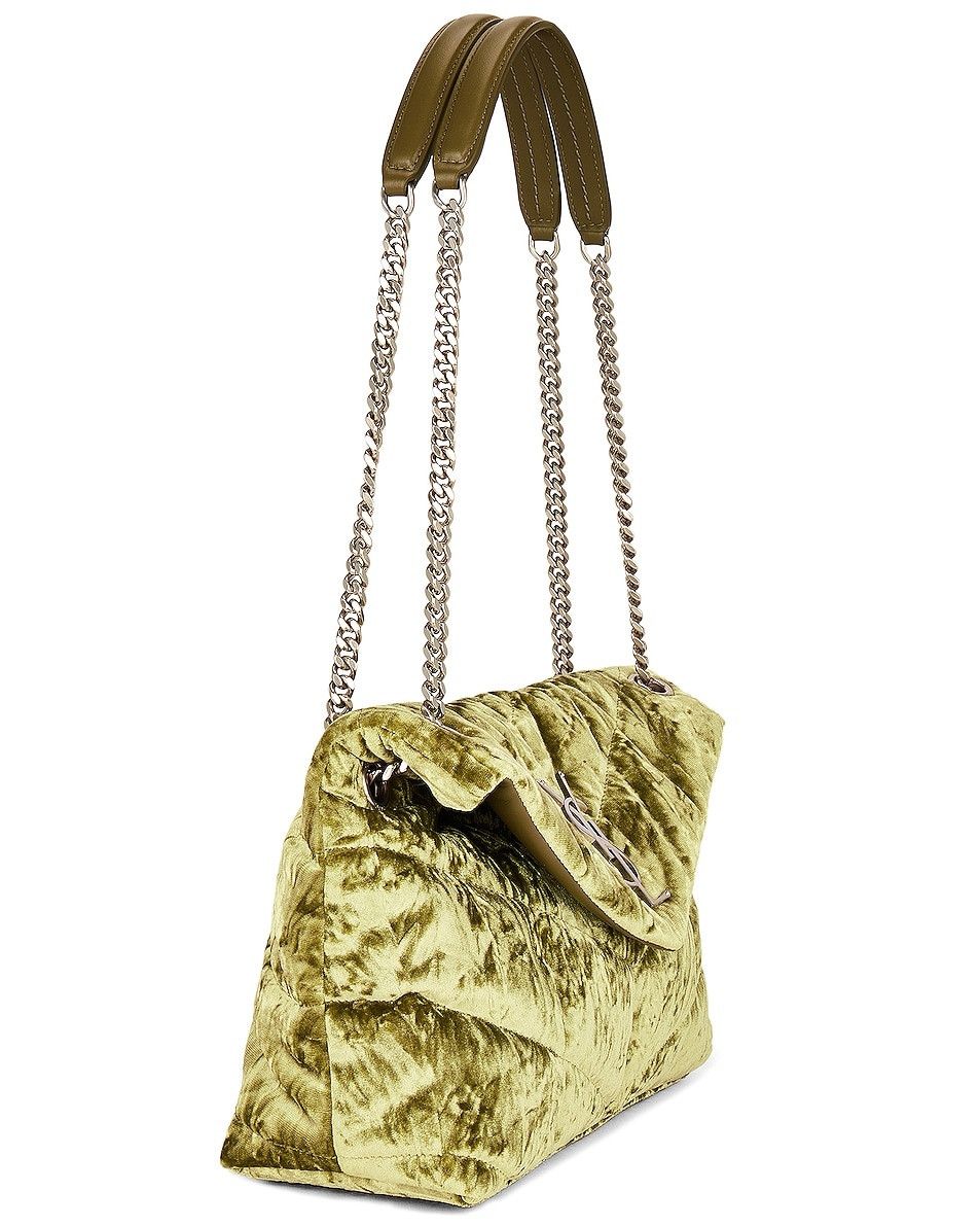 Saint Laurent Paris o1b1hav110225 Size:OS/ Puffer Small Velvet Bag Light Avocado Size ONE SIZE - 3 Thumbnail