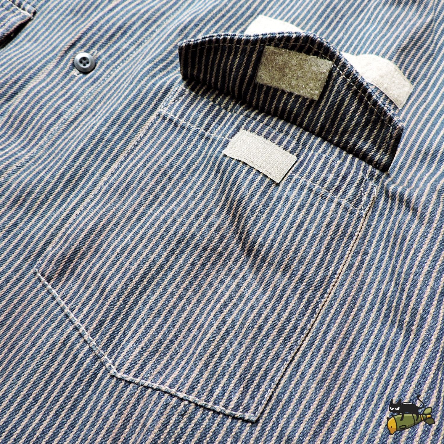 Japanese Brand BILLY STONE'S HICKORY DENIM LONG SLEEVE SHIRT Size US L / EU 52-54 / 3 - 5 Thumbnail