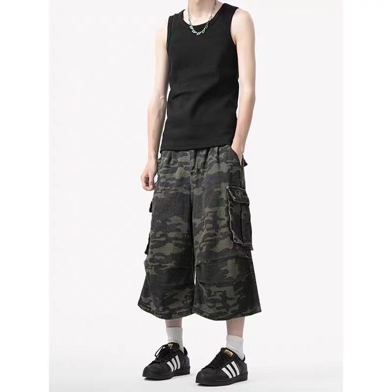 Japanese Brand × Vintage Vintage washed baggy camouflage work shorts Size US 32 / EU 48 - 4 Thumbnail
