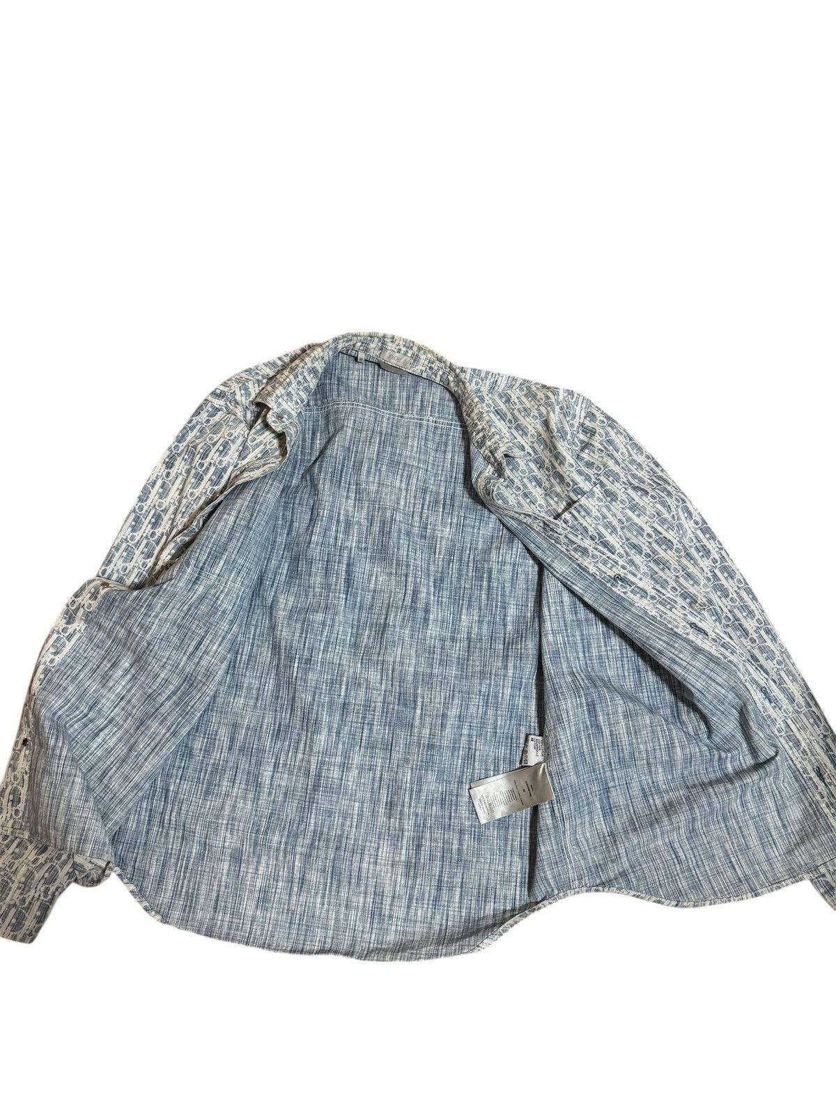 Dior 🔥2400$ Dior Oblique Kasuri Monogram Cotton Denim Overshirt Size US M / EU 48-50 / 2 - 20 Thumbnail