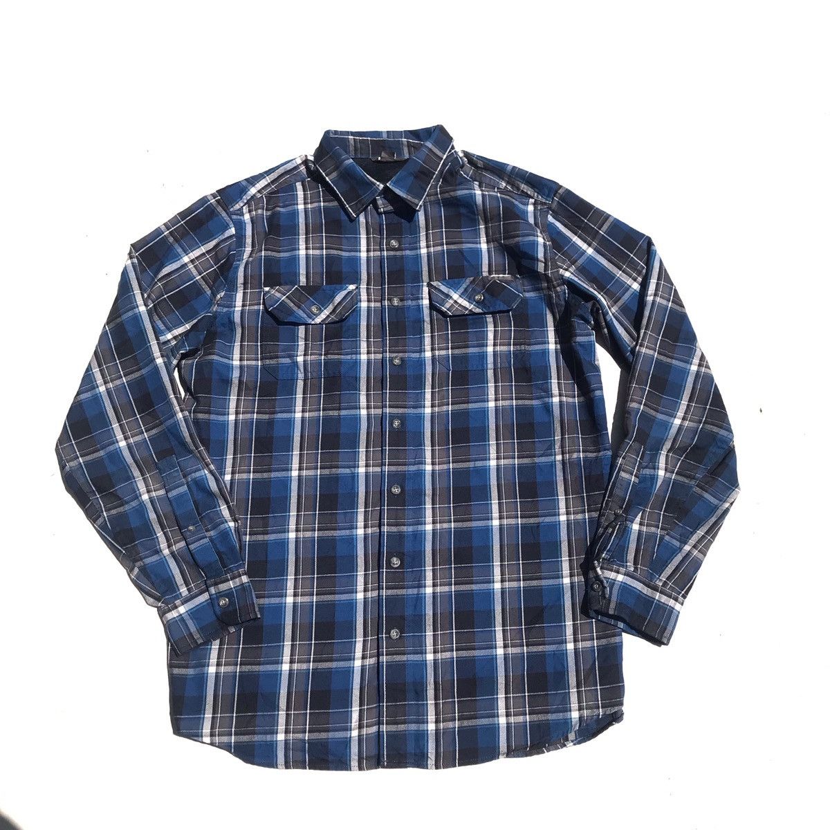 Eddie Bauer × Flannel × Hysteric Glamour Eddie Bauer Flannel 2 chest Pocket Long Sleeves Shirt blue Size US XL / EU 56 / 4 - 1 Thumbnail