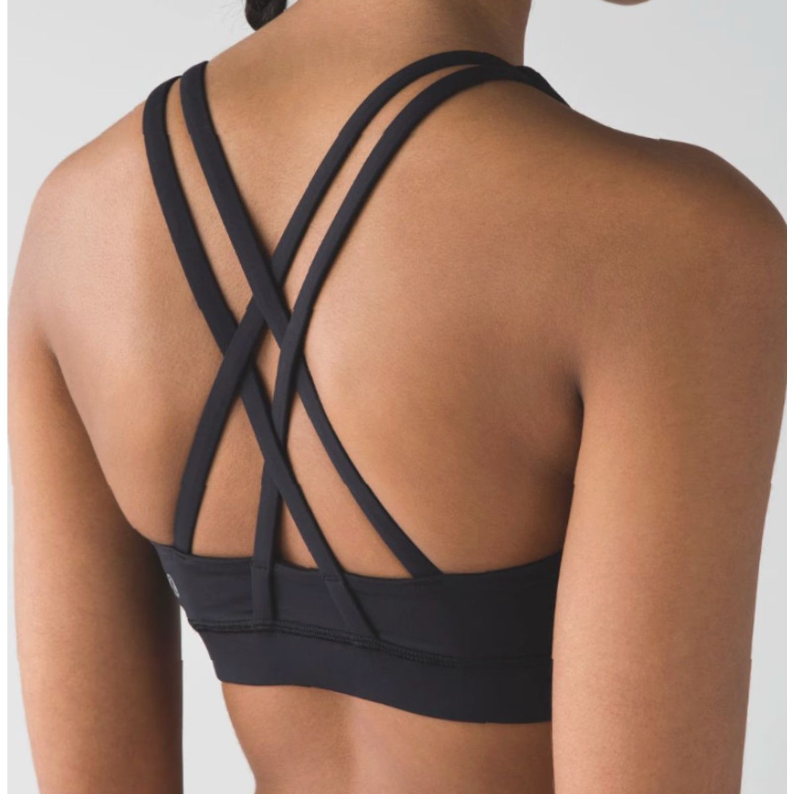 Lululemon Lululemon Energy Bra Womens Size 4 Black Active Training Padded Medium B/C Cup Sports Bra Crossback Wireless Size ONE SIZE - 2 Thumbnail