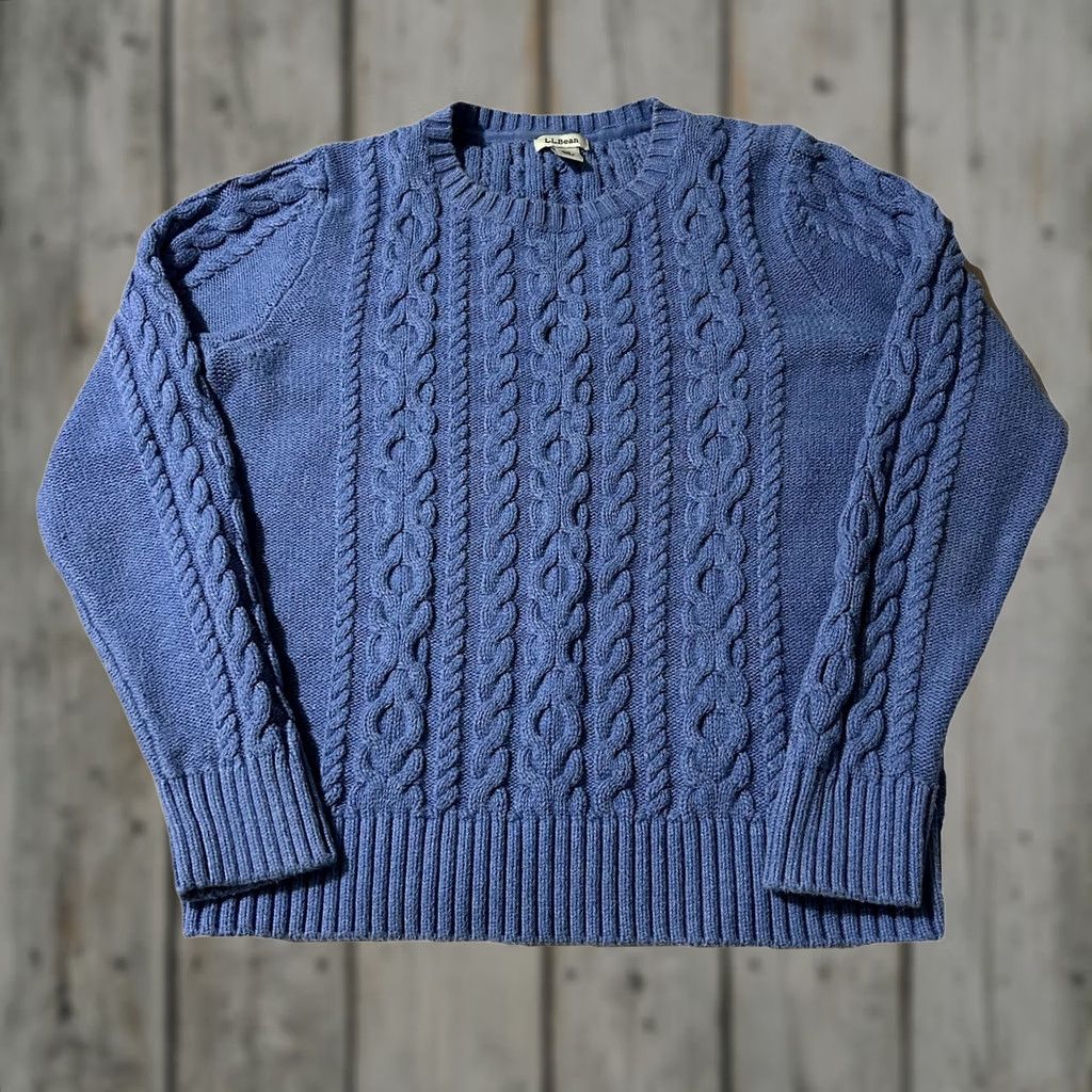 Vintage VINTAGE L.L. Bean Sweater Cable-Knit Fisherman XS Women Pullover Blue Size XS / US 0-2 / IT 36-38 - 1 Thumbnail