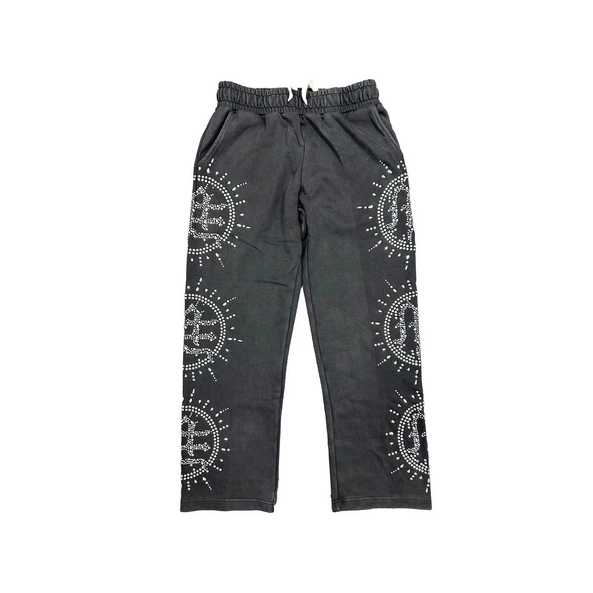 Other Mixed Emotions 'Eclipse' Grey Acid Wash Rhinestone Sweats Size US 38 / EU 54 - 1 Preview