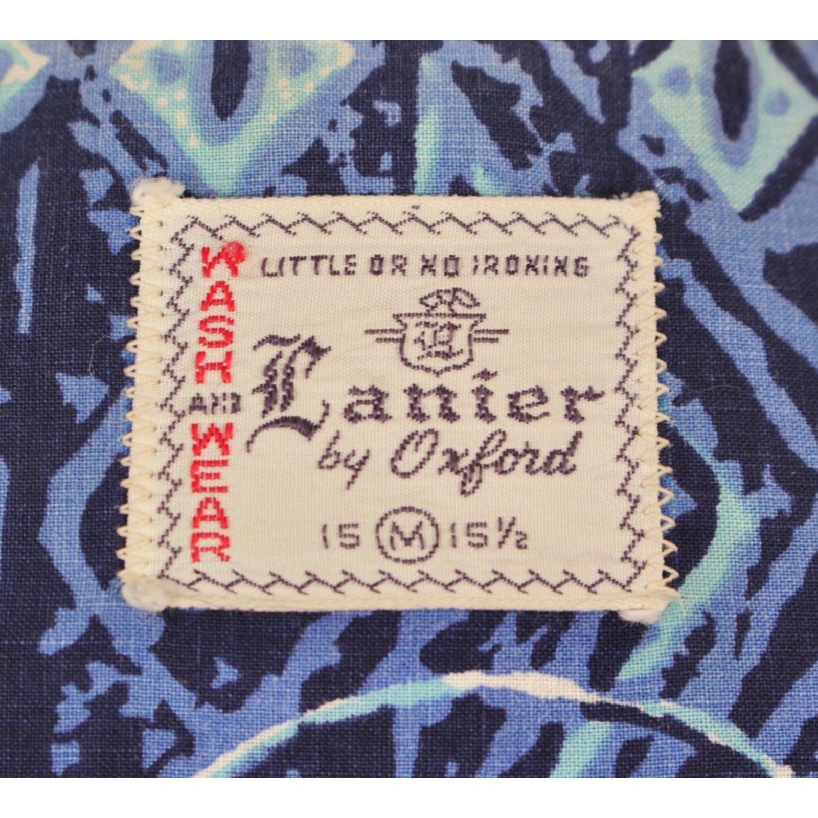 Vintage Nike Shirt Mens VTG 50s Blue Tiki Hawaiian Lanier M 1950s Cotton Lanier Loop Collar 1950s Hawaiian Shirt Mens Blue Cotton Lanier Vintage Shirt Size US M / EU 48-50 / 2 - 4 Thumbnail