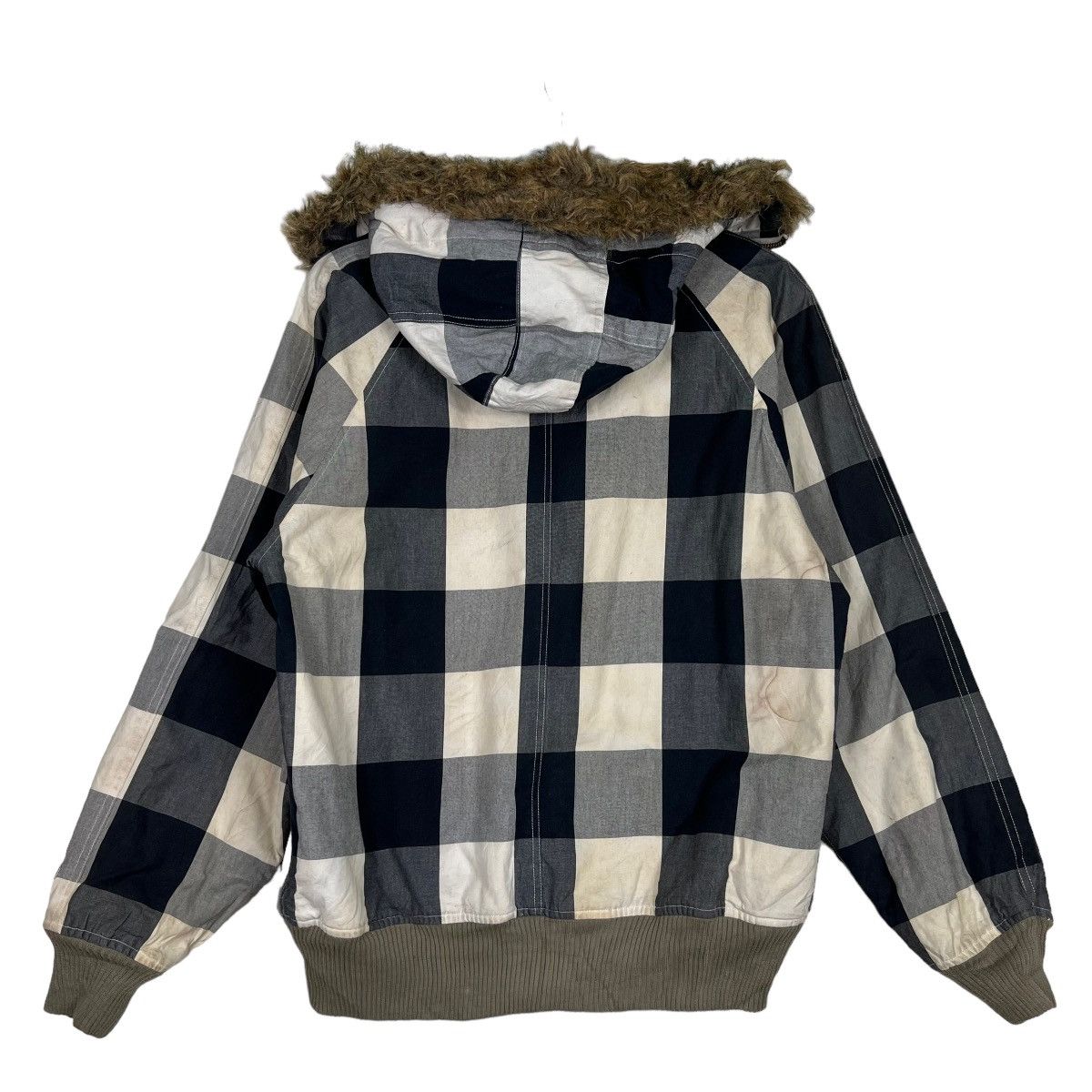 Vintage 🔥 VINTAGE WOOLRICH CHECKER FAUX FUR TRIM BOMBER JACKET Size US M / EU 48-50 / 2 - 2 Thumbnail