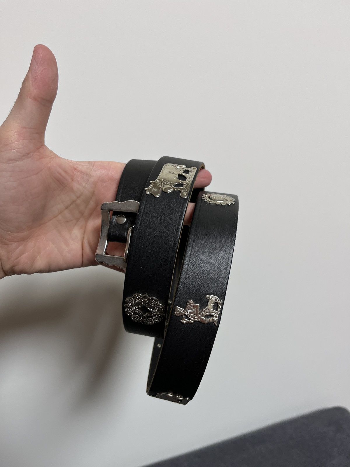Cowboy Equipment × Vintage Etro Style Vintage Swiss Leather Cows Belt Size ONE SIZE - 14 Thumbnail