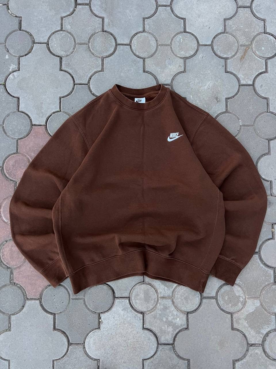 Vintage Nike Mini Swoosh Brown Sweatshirt