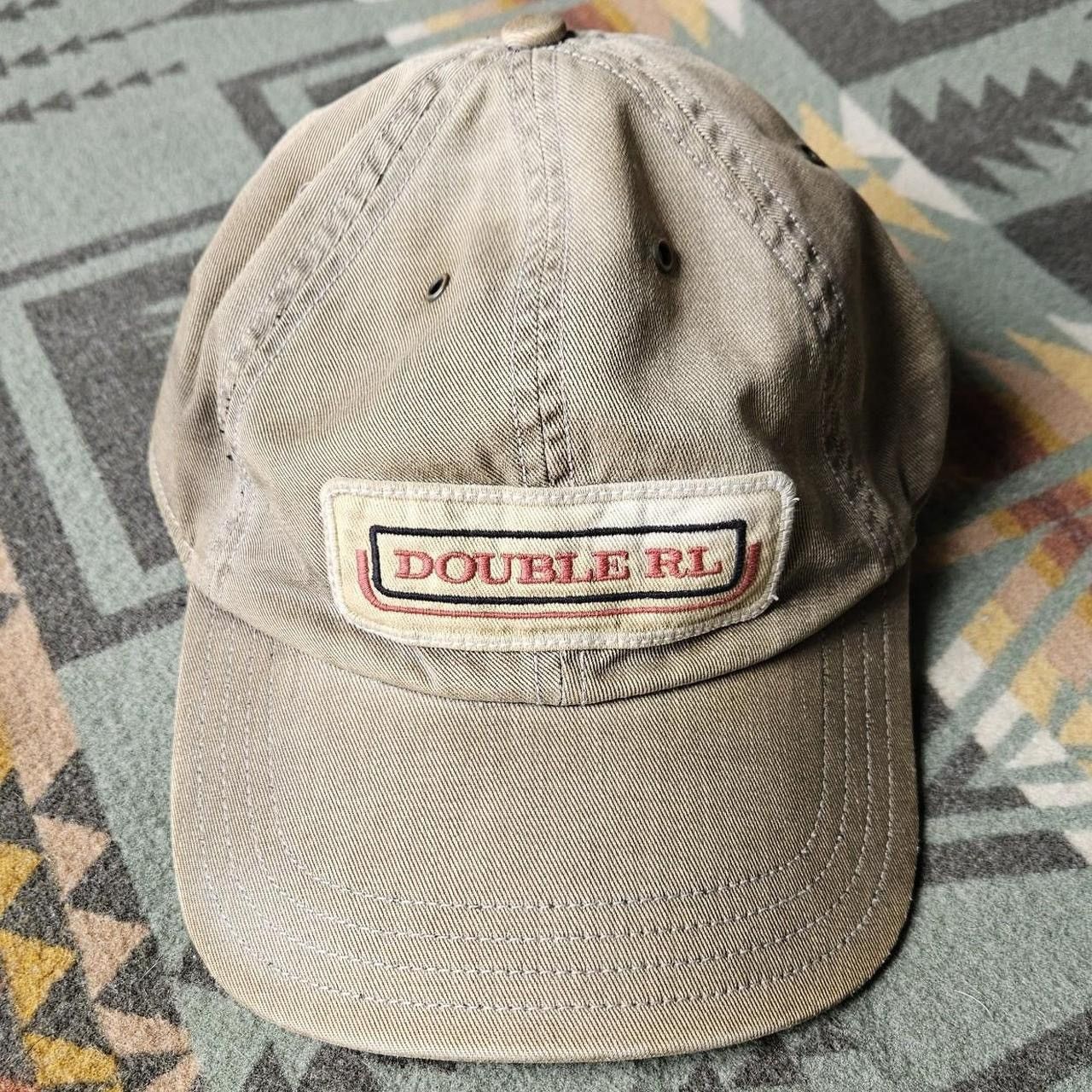 RRL Ralph Lauren Vintage RRL Double RL Patches Canvas Leather Adjustable Cap Size ONE SIZE - 1 Thumbnail