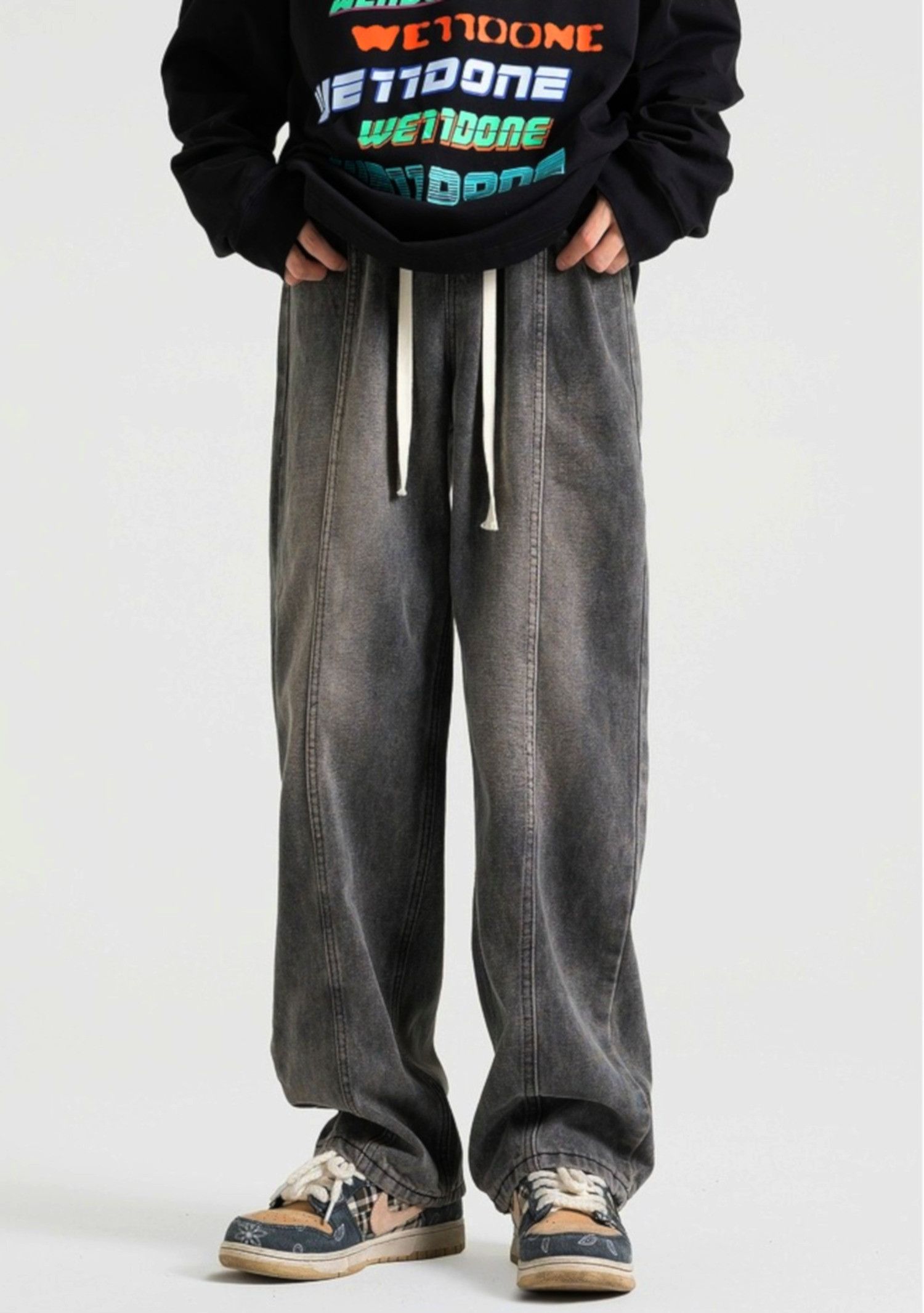 Designer × Japanese Brand × Vintage Vintage Punk Washed Oversize Pants Streetwear Rave Size US 31 - 1 Thumbnail