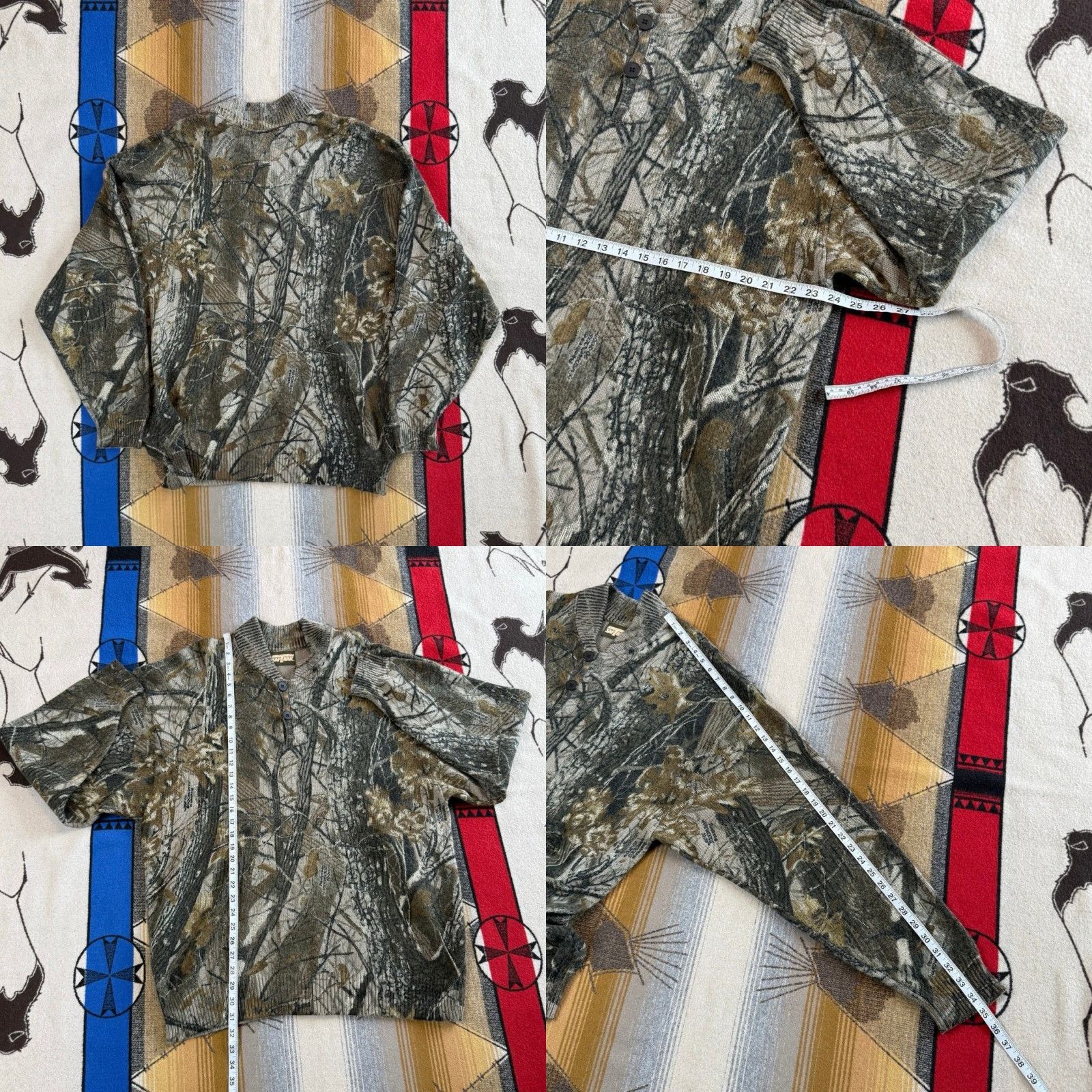 SafTbak VINTAGE Saftbak Camouflage Wool Pullover Sweater Men’s L Camouflage 90s Outdoor Hunting Winter Fall Size US L / EU 52-54 / 3 - 8 Thumbnail