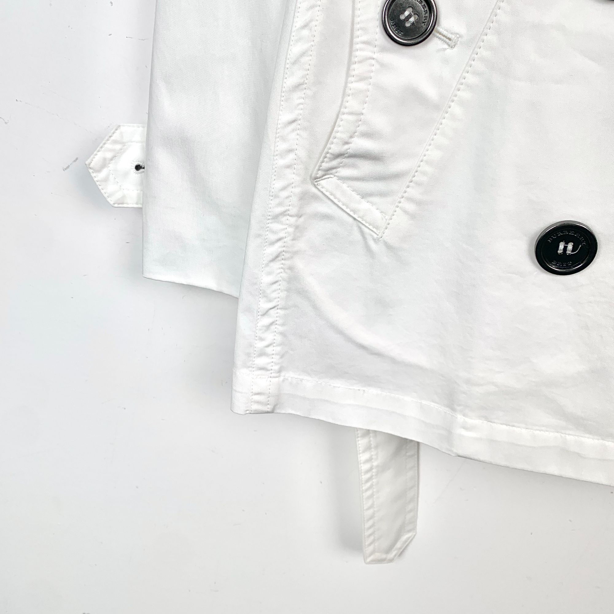 Burberry Burberry Brit White Belted Trench Coat (Size 36/XS) Size XS / US 0-2 / IT 36-38 - 4 Thumbnail