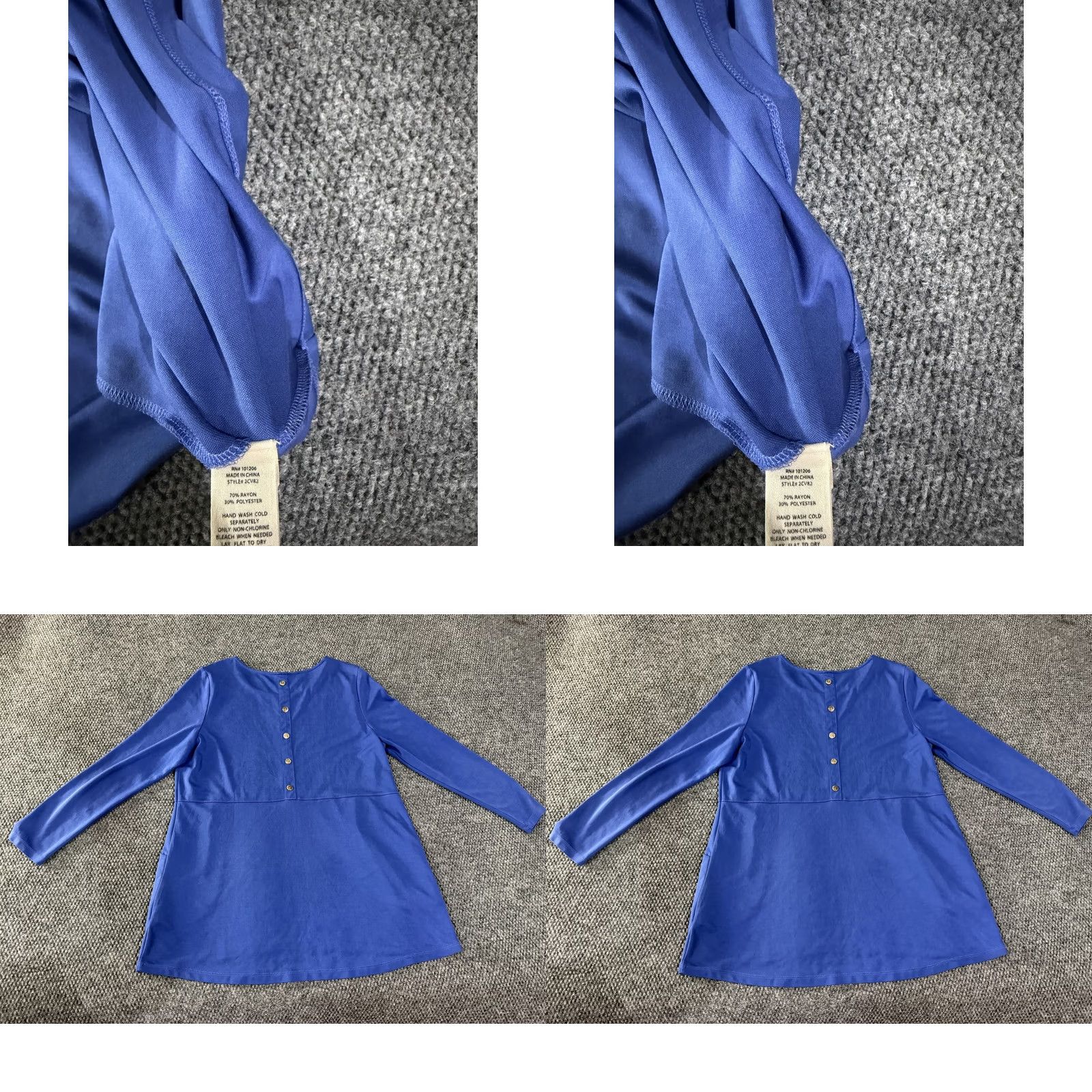 Soft Surroundings Soft Surroundings Blouse Womens Large Blue Scoop Neck Long Sleeve Tunic Top Size L / US 10 / IT 46 - 8 Thumbnail