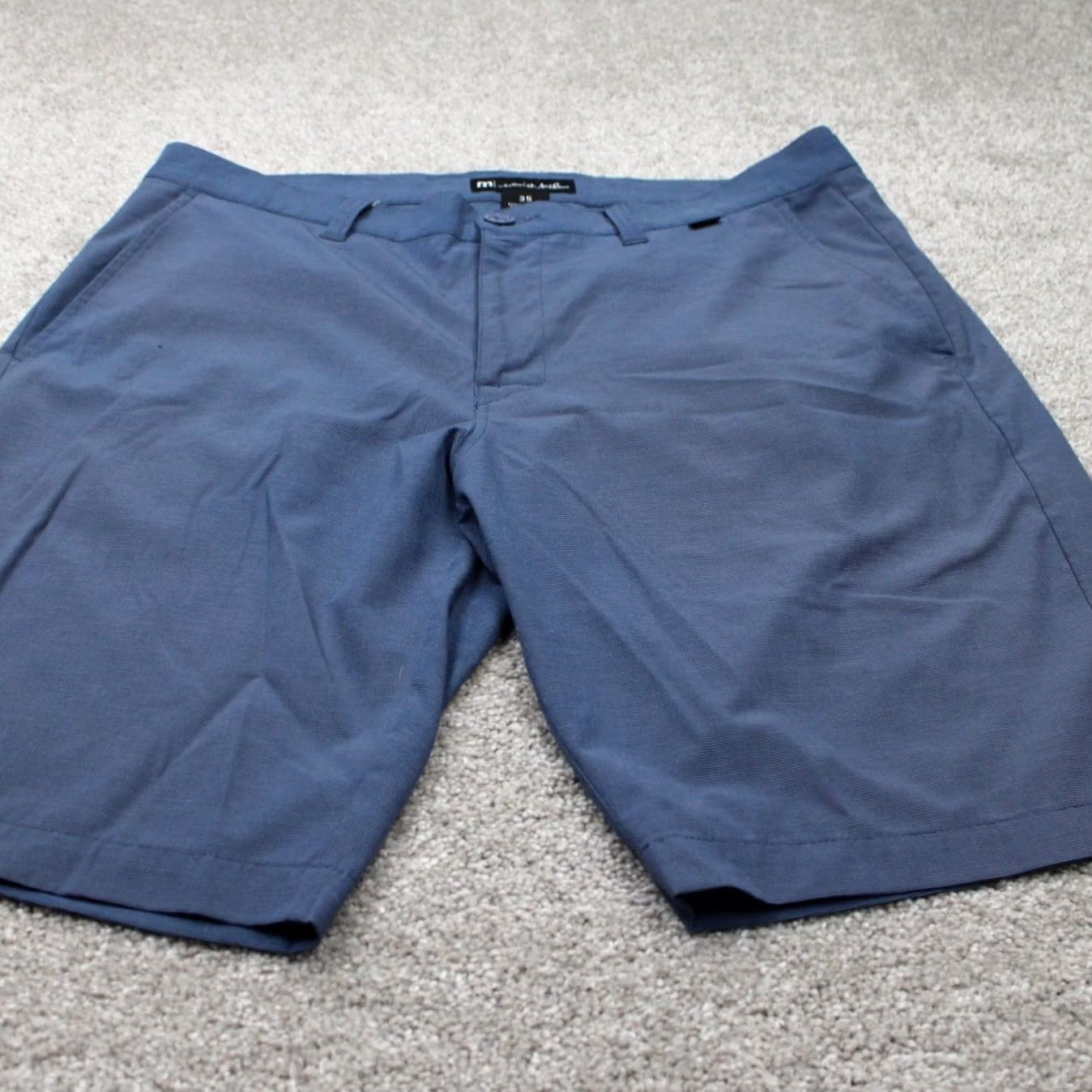 TravisMathew Travis Mathew Golf Shorts Men 35 Black Lightweight Stretch 11" Inseam Bermuda Pocket Pockets Regular Athletic Outdoor Sports Blue Size US 35 - 2 Thumbnail