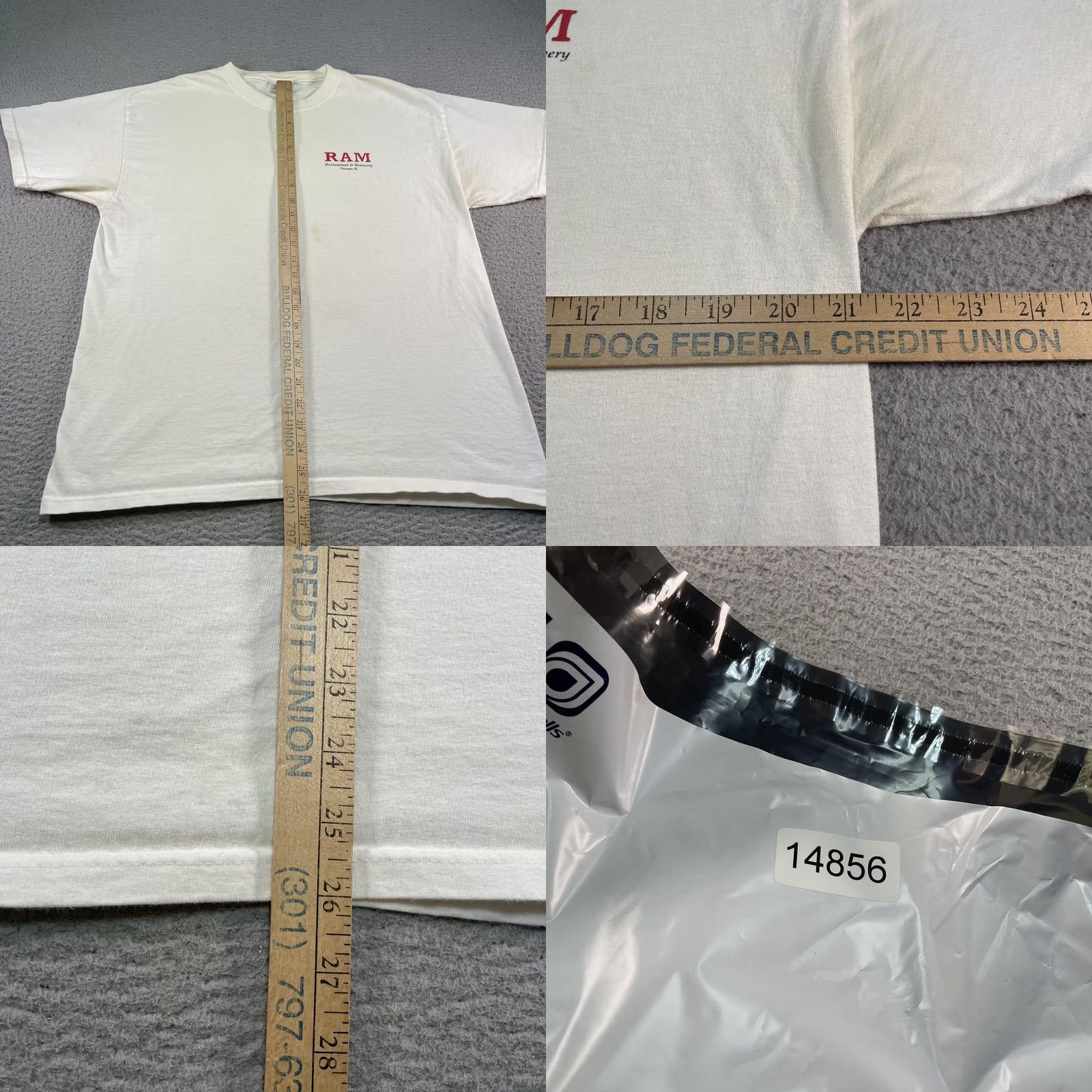 Hanes Vintage Hanes Beefy-T Shirt Mens L White RAM Restaurant & Brewery Chicago Buttface Amber Ale Graphic Print Crew Neck Short Sleeve 90s Humor Pub Beer Size US L / EU 52-54 / 3 - 9 Thumbnail