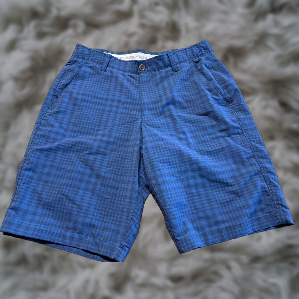 Under Armour Under Armour Mens Shorts Size 34 Blue Plaid Loose Fit Inseam 10" Golf Casual Size US 34 / EU 50 - 1 Thumbnail