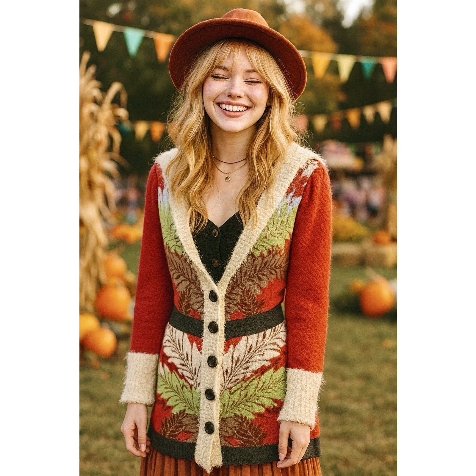 Anthropologie Anthropologie New Orleans Holiday Fern Hooded Sweatercoat M Size M / US 6-8 / IT 42-44 - 1 Thumbnail