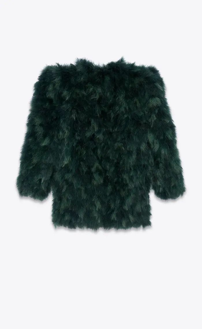 Saint Laurent Paris o1bcso1str0325 Feather Jacket In Silk Organza in Black Size S / US 4 / IT 40 - 3 Thumbnail