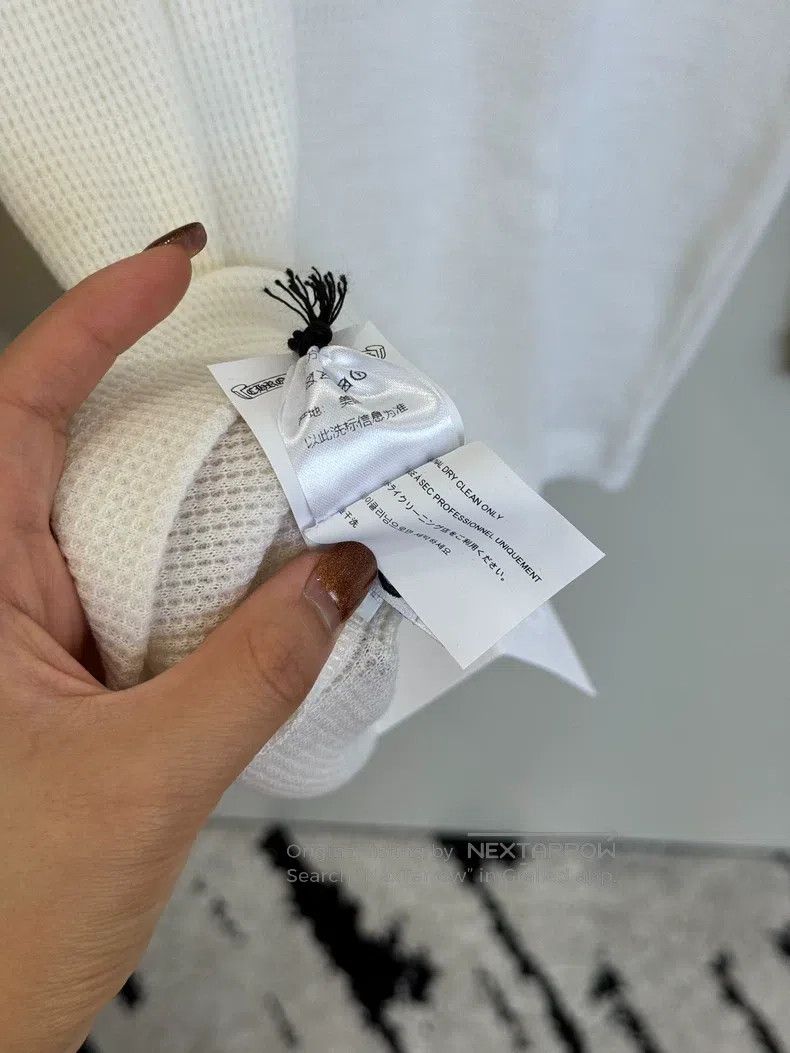 Chrome Hearts CHROME HEARTS Size M Beige White Waffle Wool Long Sleeve T- Size US M / EU 48-50 / 2 - 7 Thumbnail