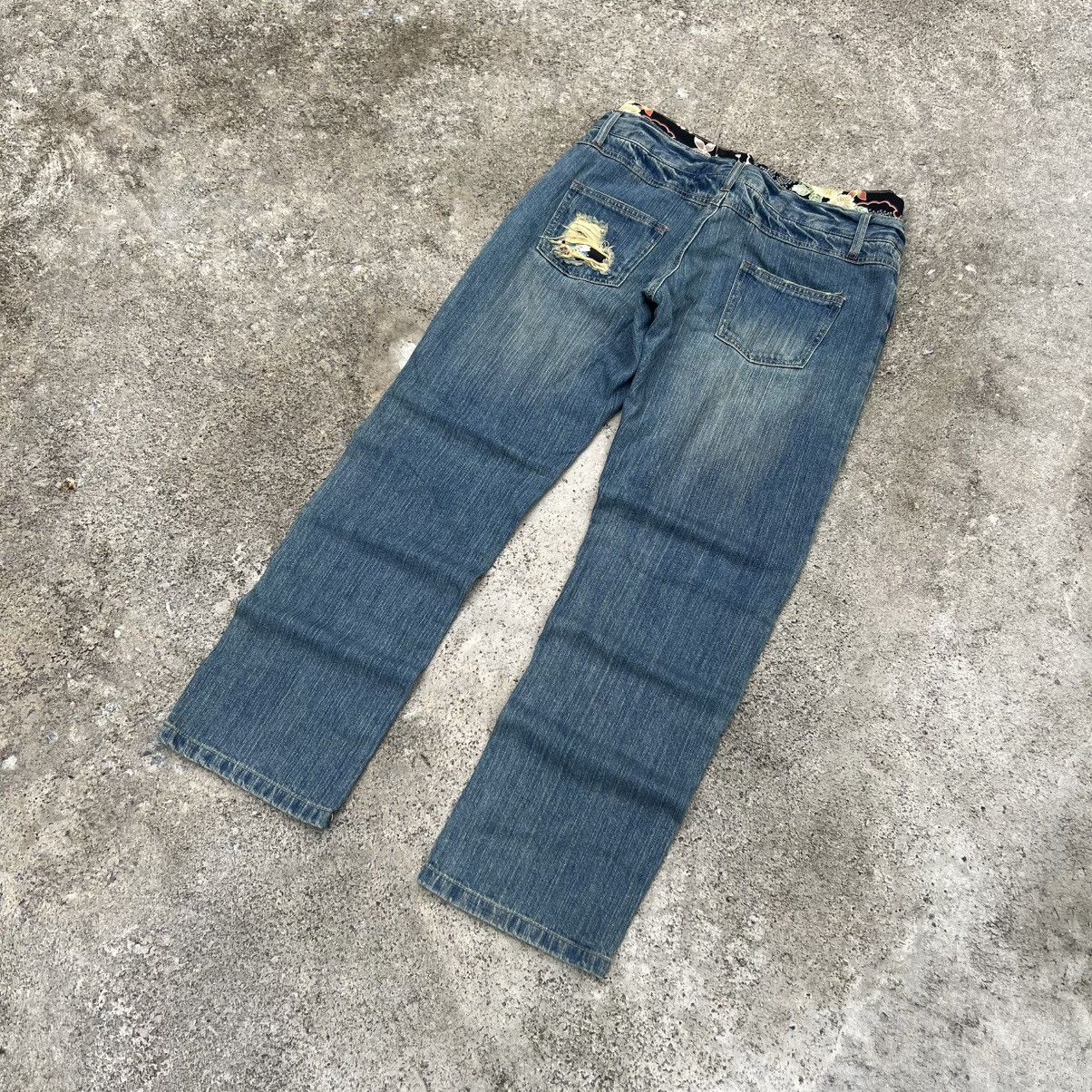 Japanese Brand “DOUBLE WAIST” JAPANESE DISTRESS SASHIKO INSPIRED DENIM Size US 34 / EU 50 - 8 Thumbnail