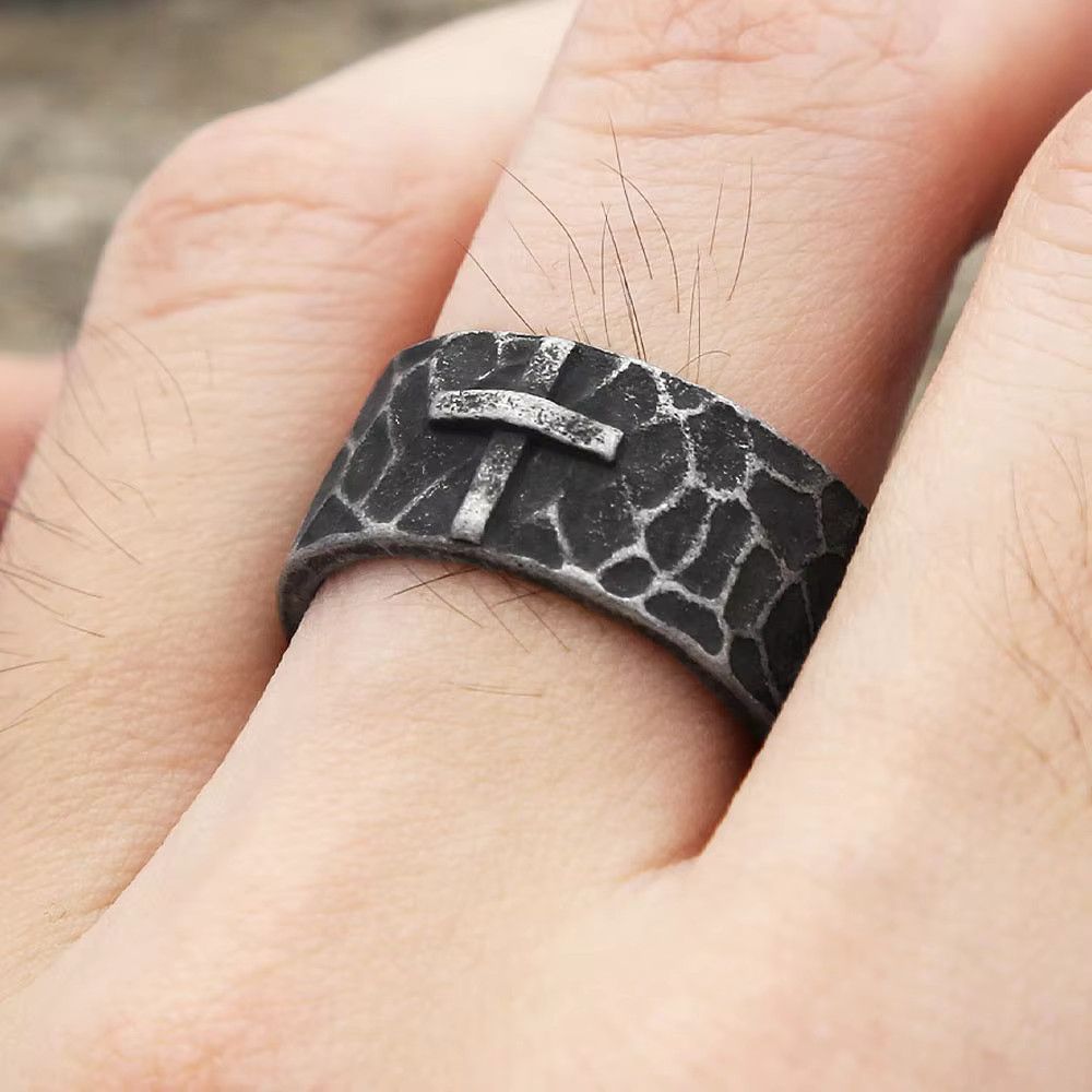 Jewelry Gothic Vintage Stainless Steel Cross Rings Size ONE SIZE - 5 Thumbnail