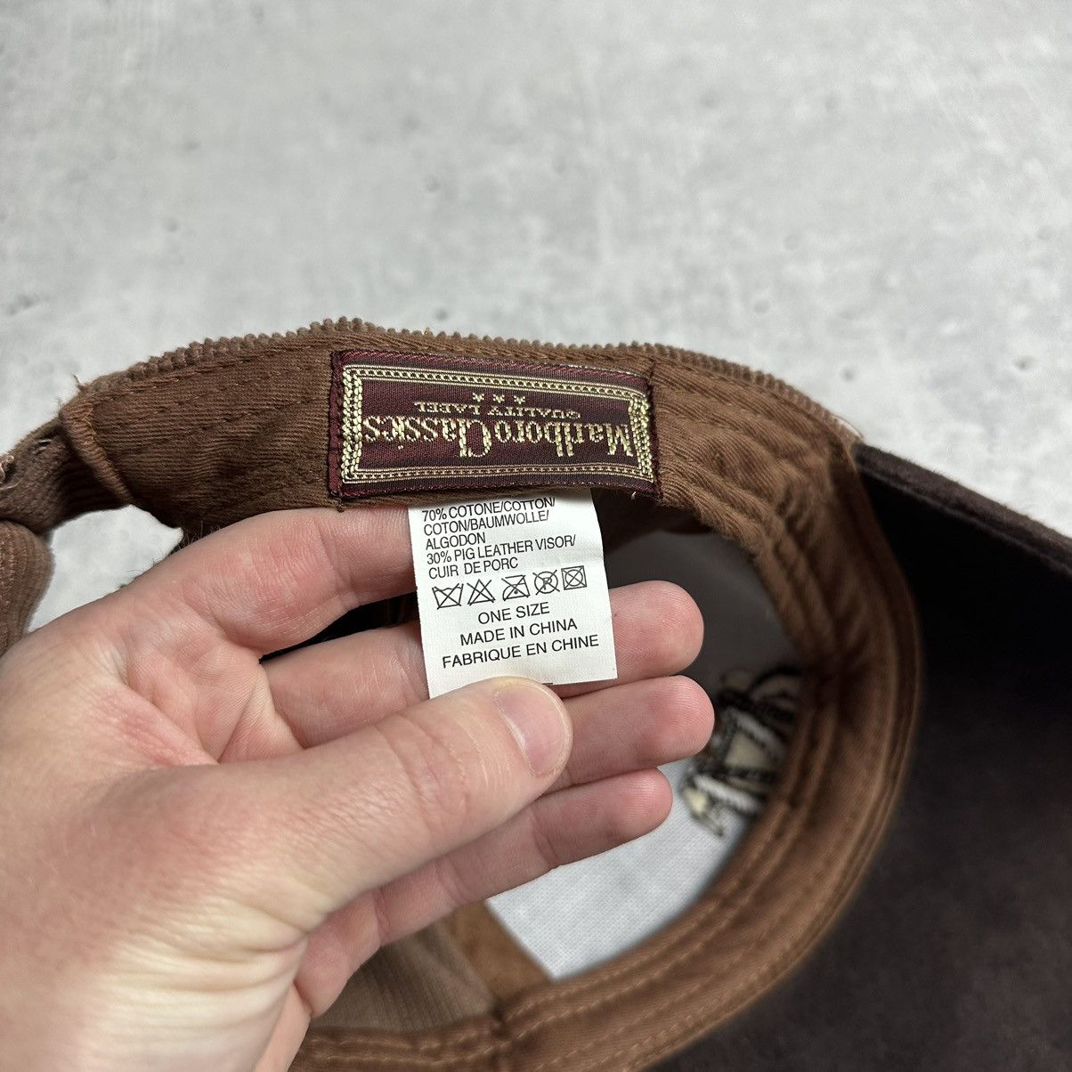 Marlboro × Vintage Vintage Mans Marlboro Classic Ribbed Velvet Brown Cap Size ONE SIZE - 7 Thumbnail