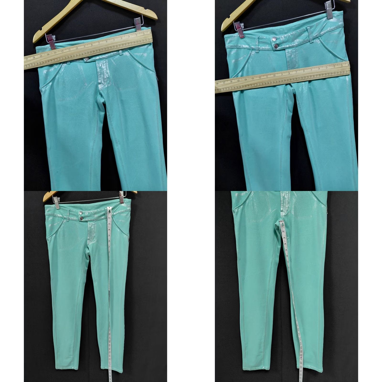 Vintage MET Jeans Turquoise Pants Knit Women Size 30 Size 30" / US 8 / IT 44 - 8 Thumbnail