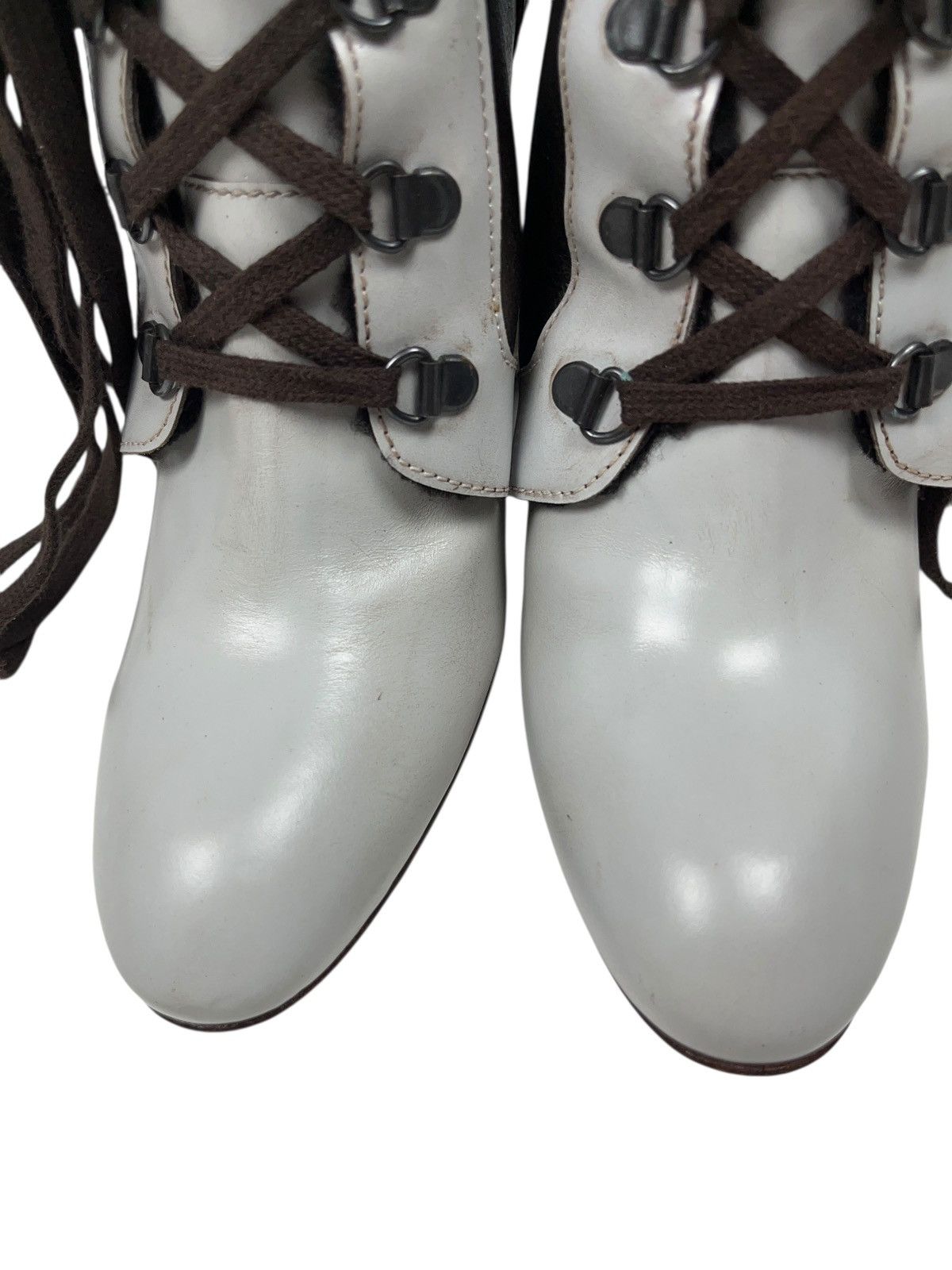 MoMA × Vintage Vintage MoMa Leather Fur Heels Boots Avant Garde Italy Size US 9.5 / IT 39.5 - 7 Thumbnail